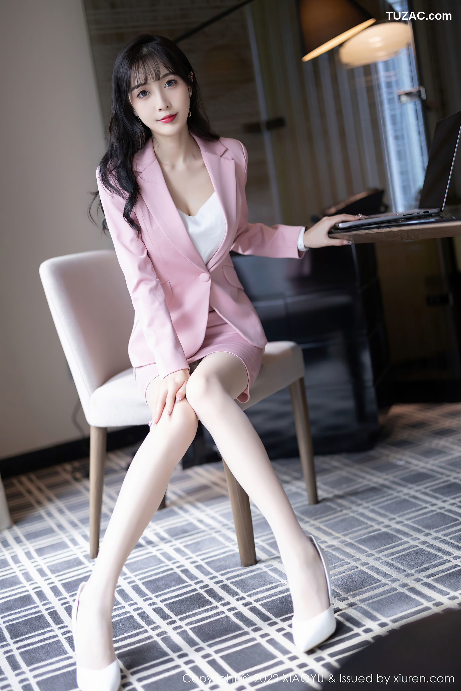 XiaoYu语画界-815-林星阑-粉色职业装白色蕾丝内衣肉丝-2022.07.07
