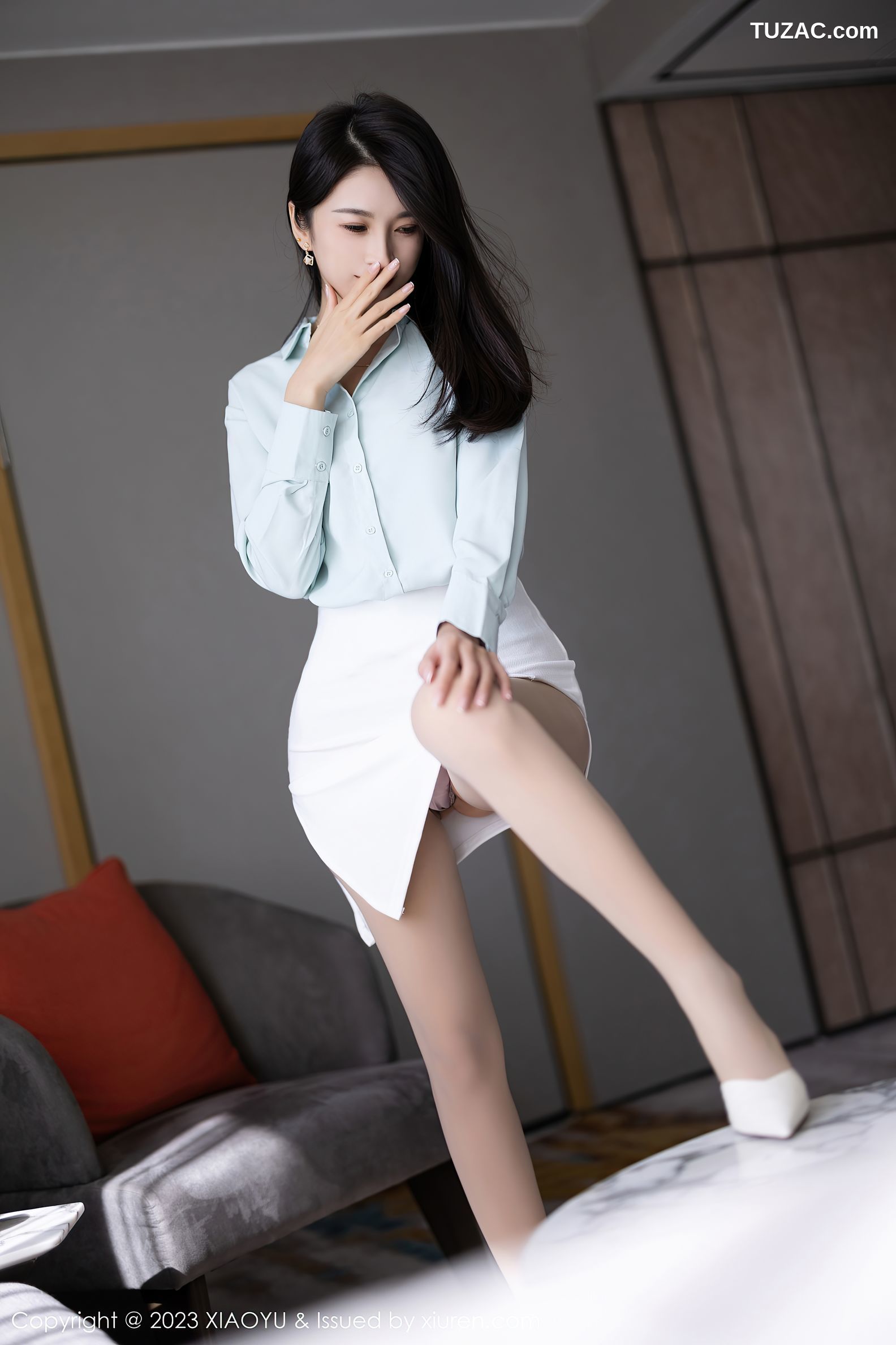 XiaoYu语画界-999-林乐一-白色OL职业装肉色内衣肉丝-2023.04.03