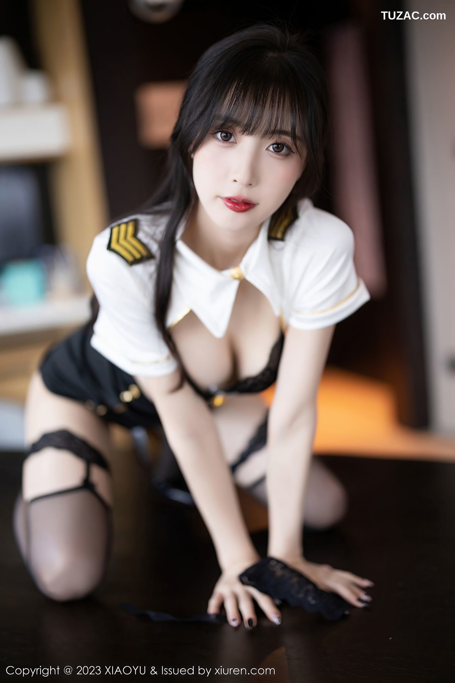 XiaoYu语画界-1000-林星阑-白色超短制服黑短裙黑色内衣-2023.04.04