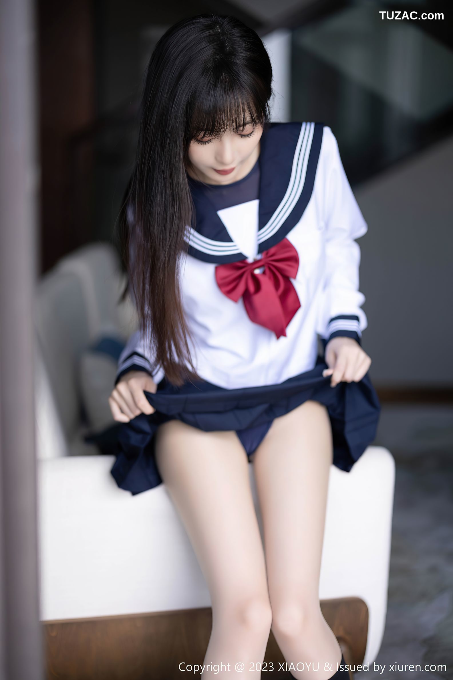 XiaoYu语画界-1045-林星阑-贵州旅拍-水手服学生装灰蓝死库水-2023.06.08