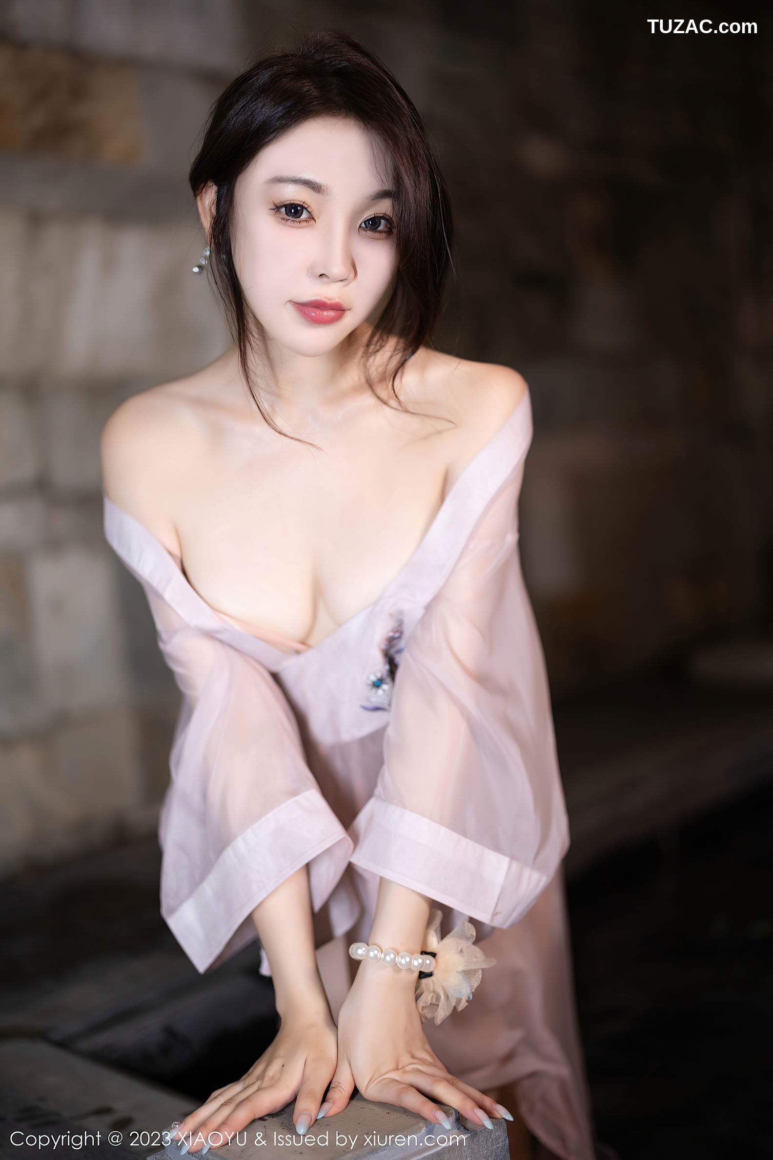 XiaoYu语画界-1076-徐莉芝Booty-浅粉透视和服-2023.07.24