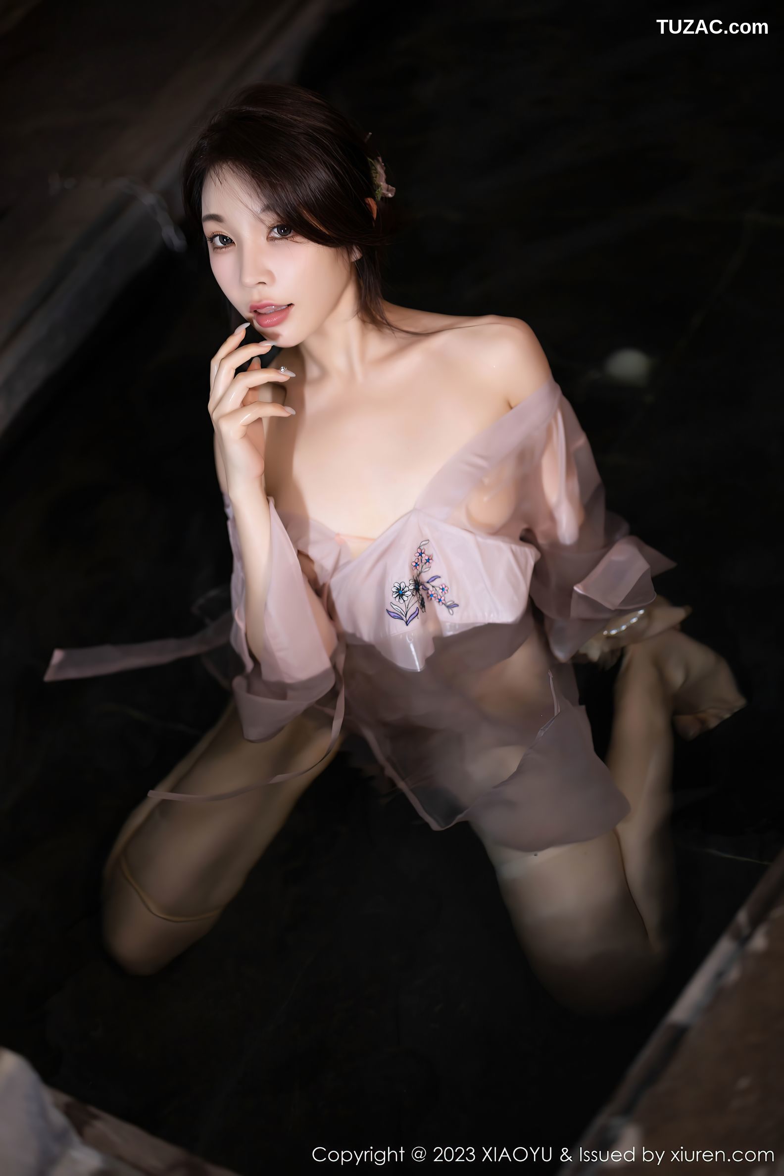 XiaoYu语画界-1076-徐莉芝Booty-浅粉透视和服-2023.07.24