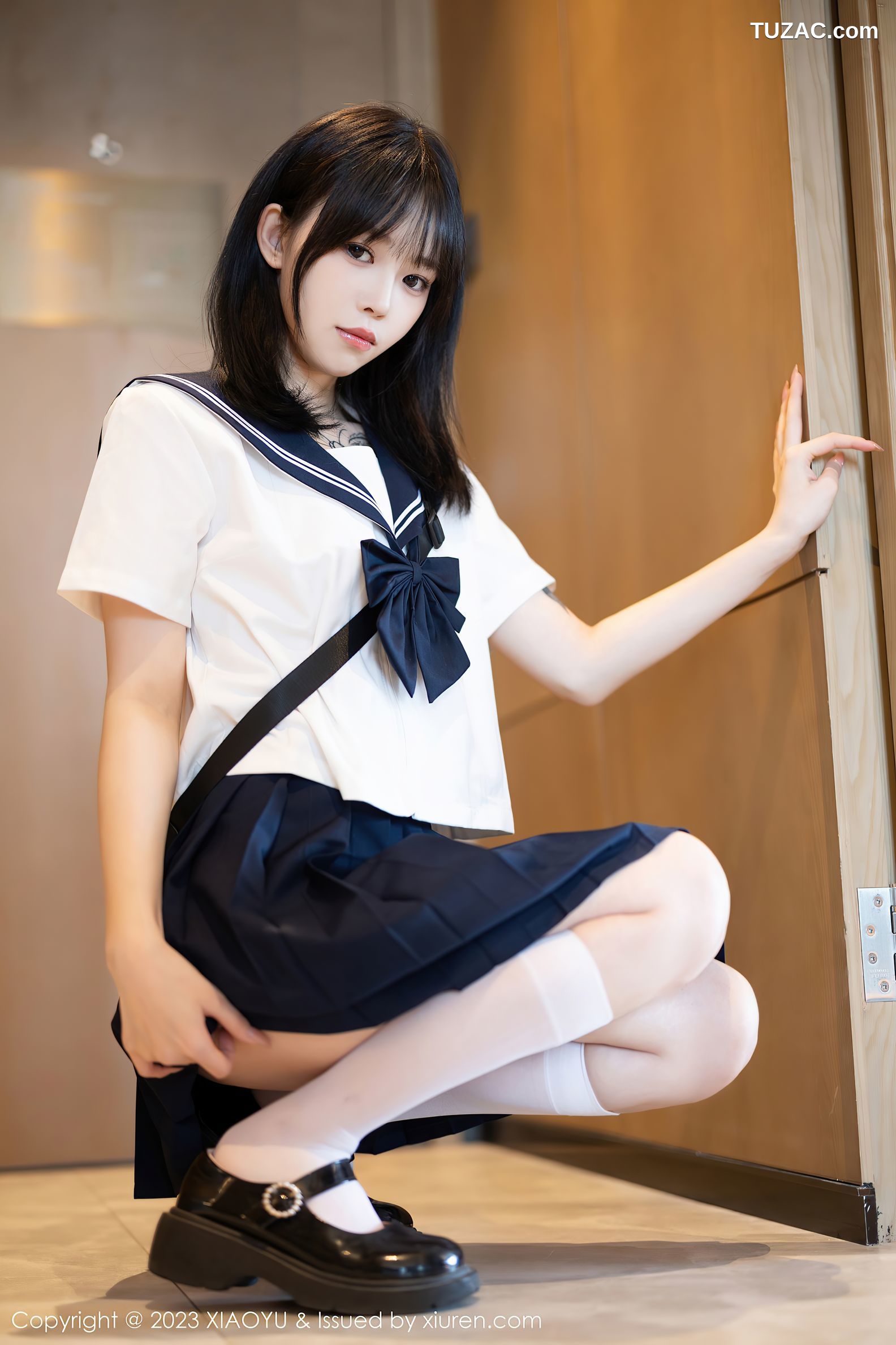 XiaoYu语画界-1087-奶瓶-水手服短裙学生装白色内衣-2023.08.08