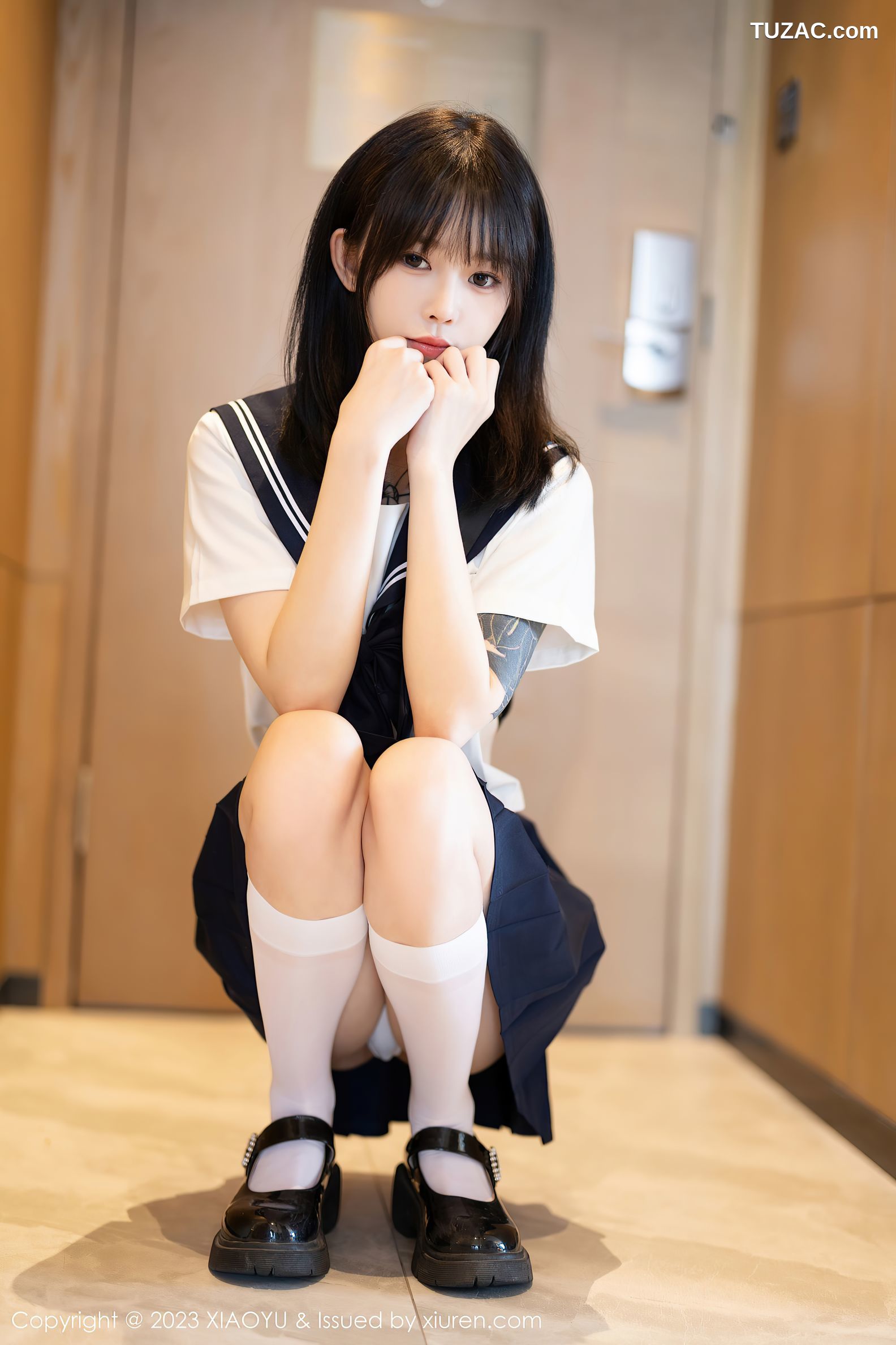 XiaoYu语画界-1087-奶瓶-水手服短裙学生装白色内衣-2023.08.08