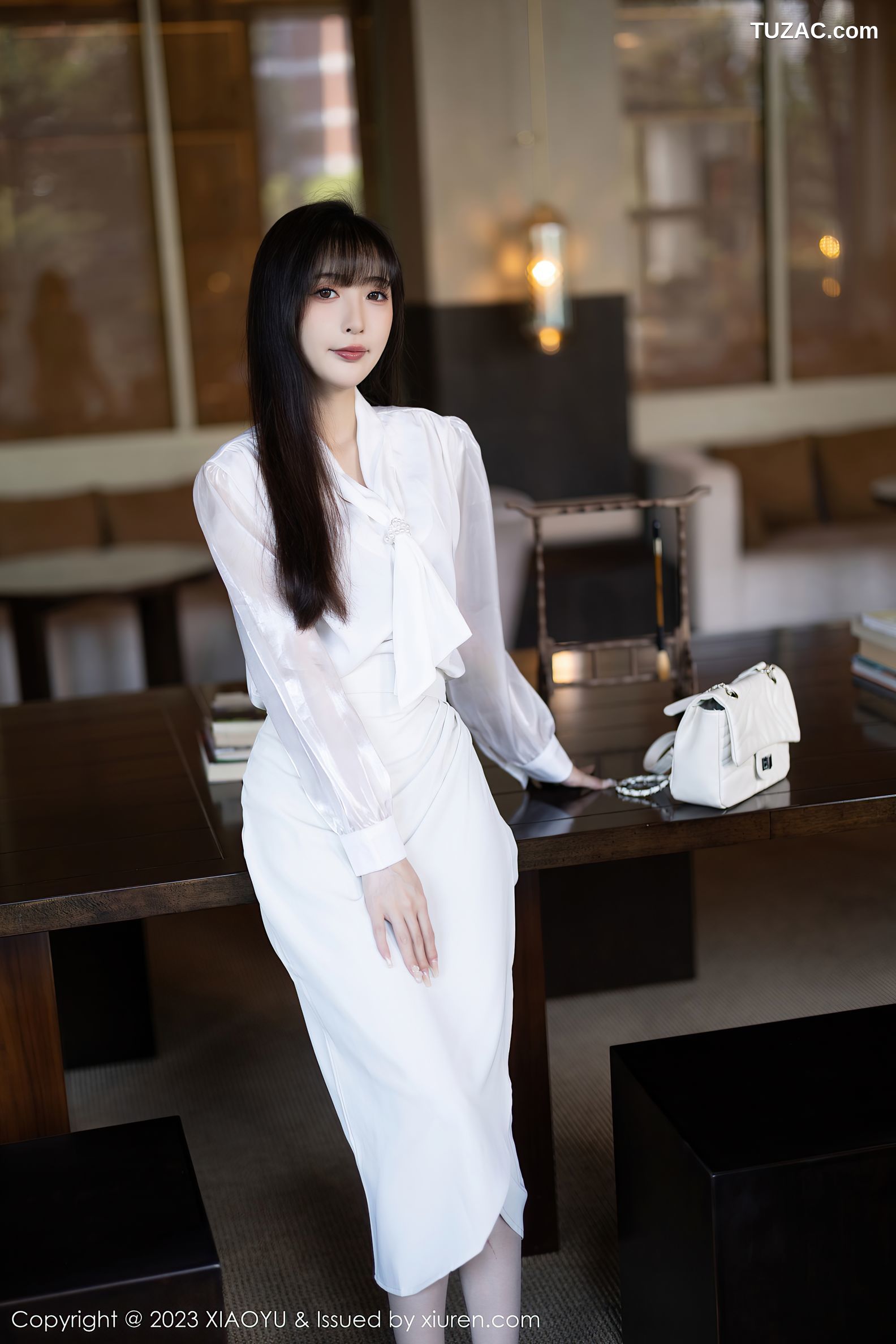 XiaoYu语画界-1088-林星阑-白色连衣长裙肉色内衣-2023.08.09