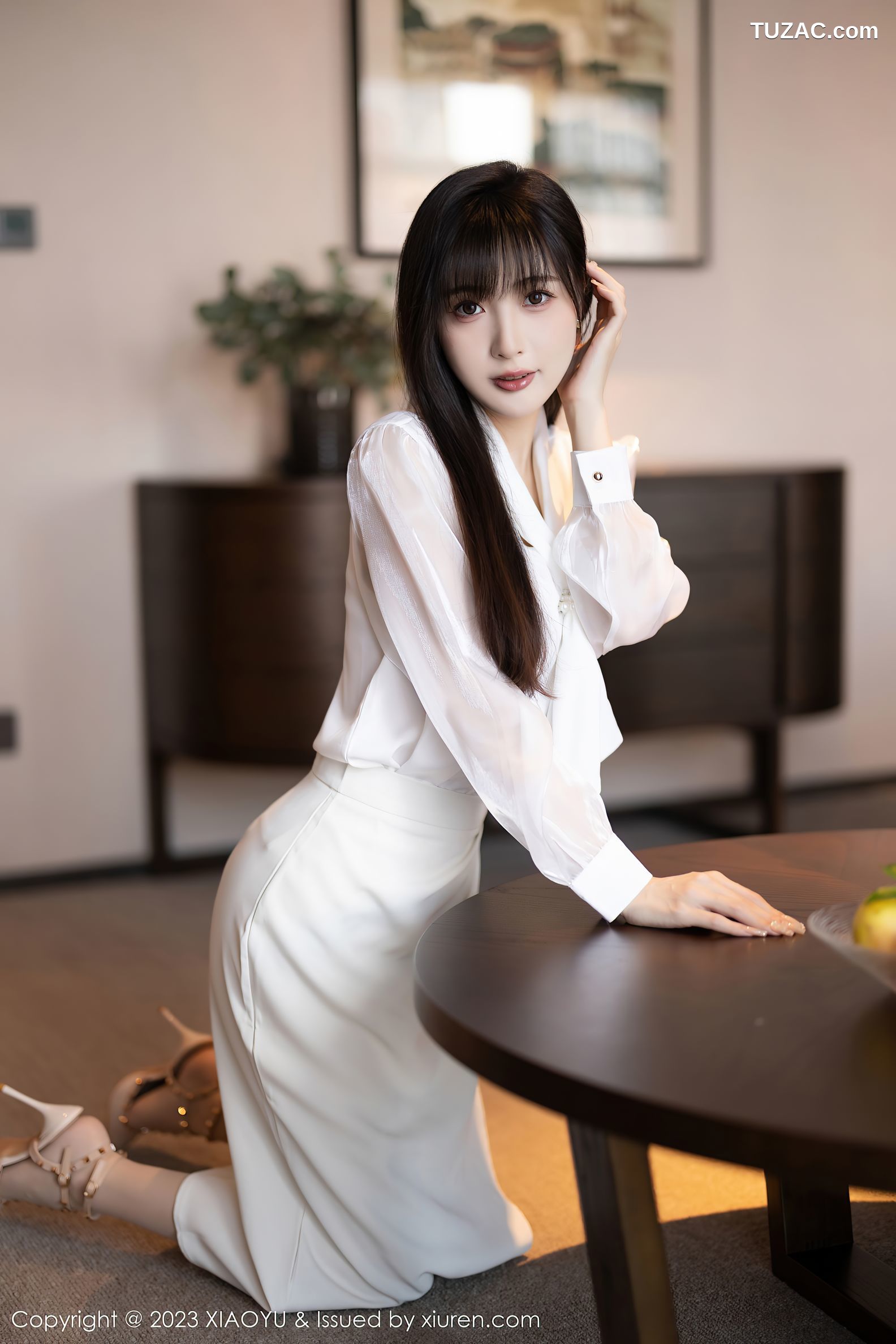 XiaoYu语画界-1088-林星阑-白色连衣长裙肉色内衣-2023.08.09