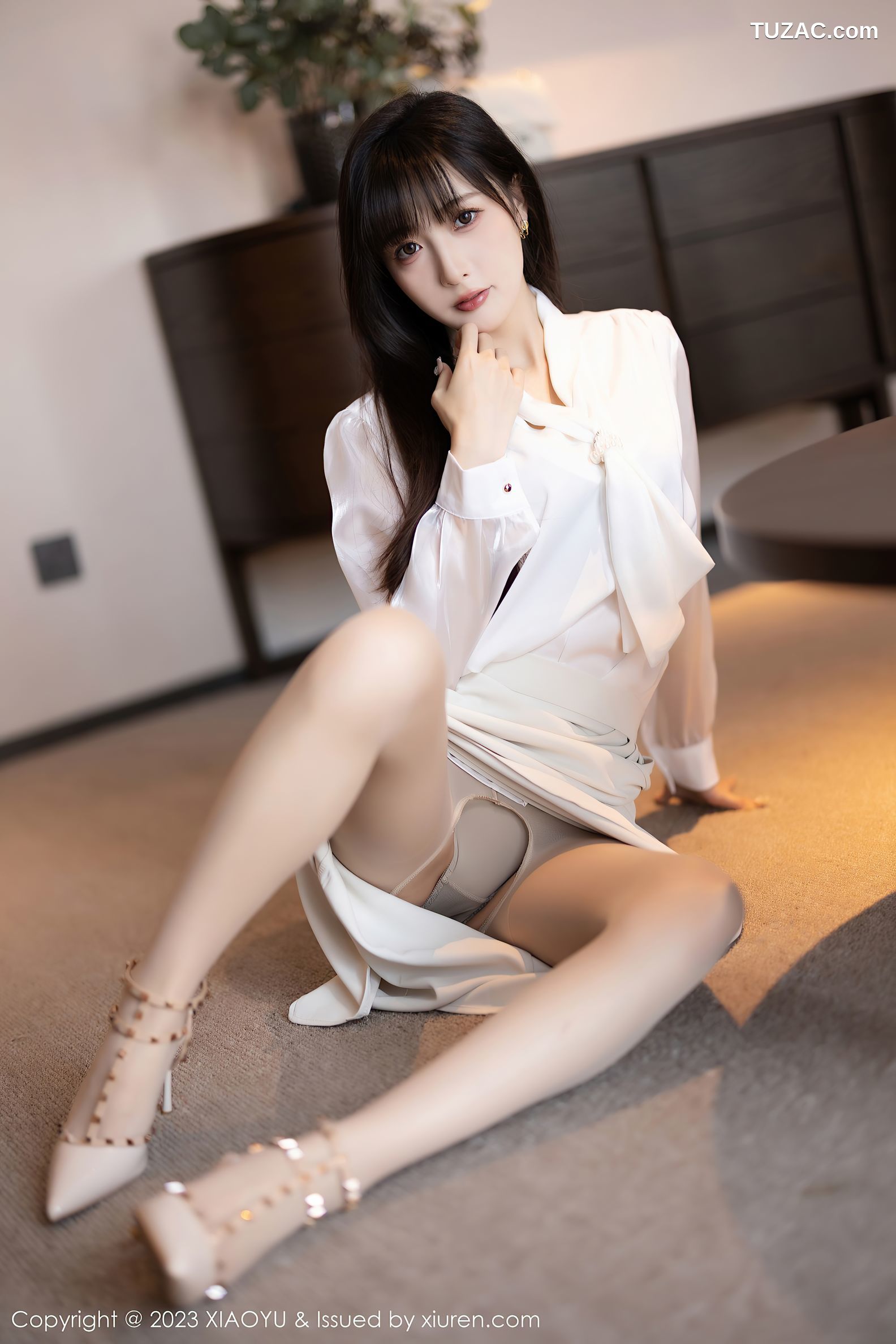 XiaoYu语画界-1088-林星阑-白色连衣长裙肉色内衣-2023.08.09