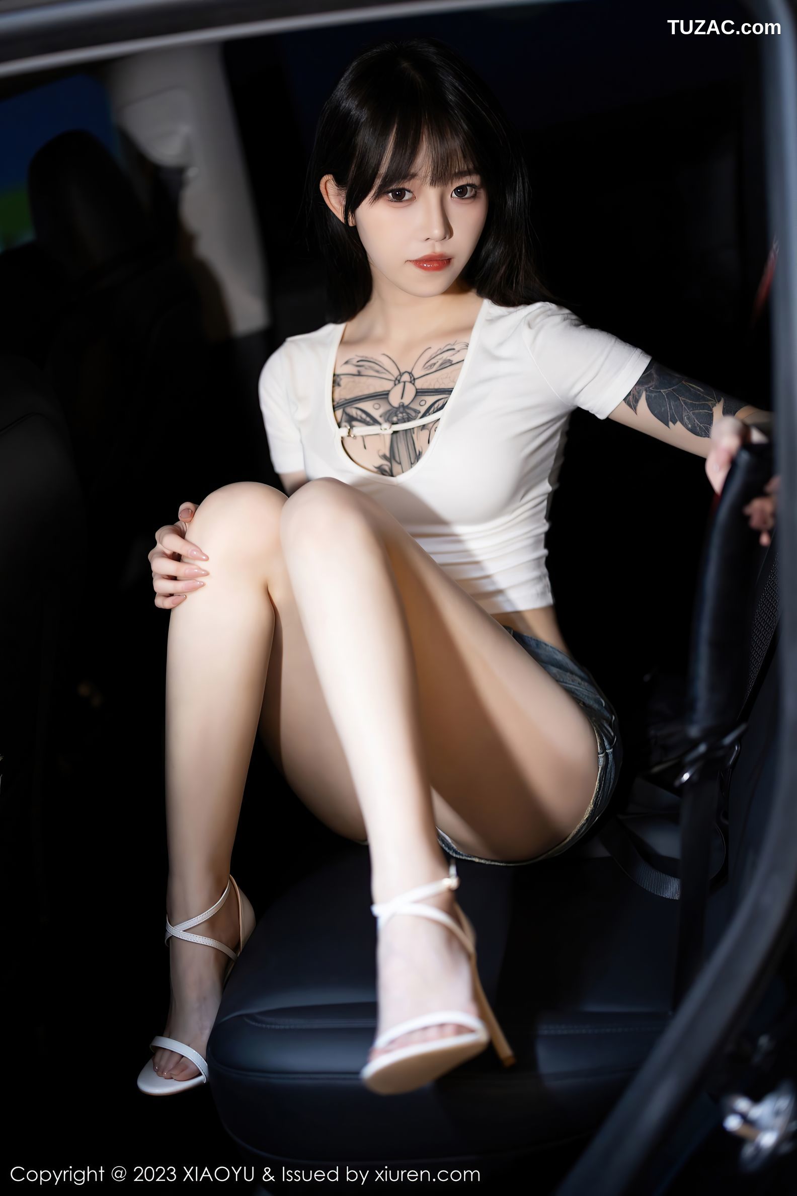 XiaoYu语画界-1096-奶瓶-白T牛仔短裤白色内衣-2023.08.21