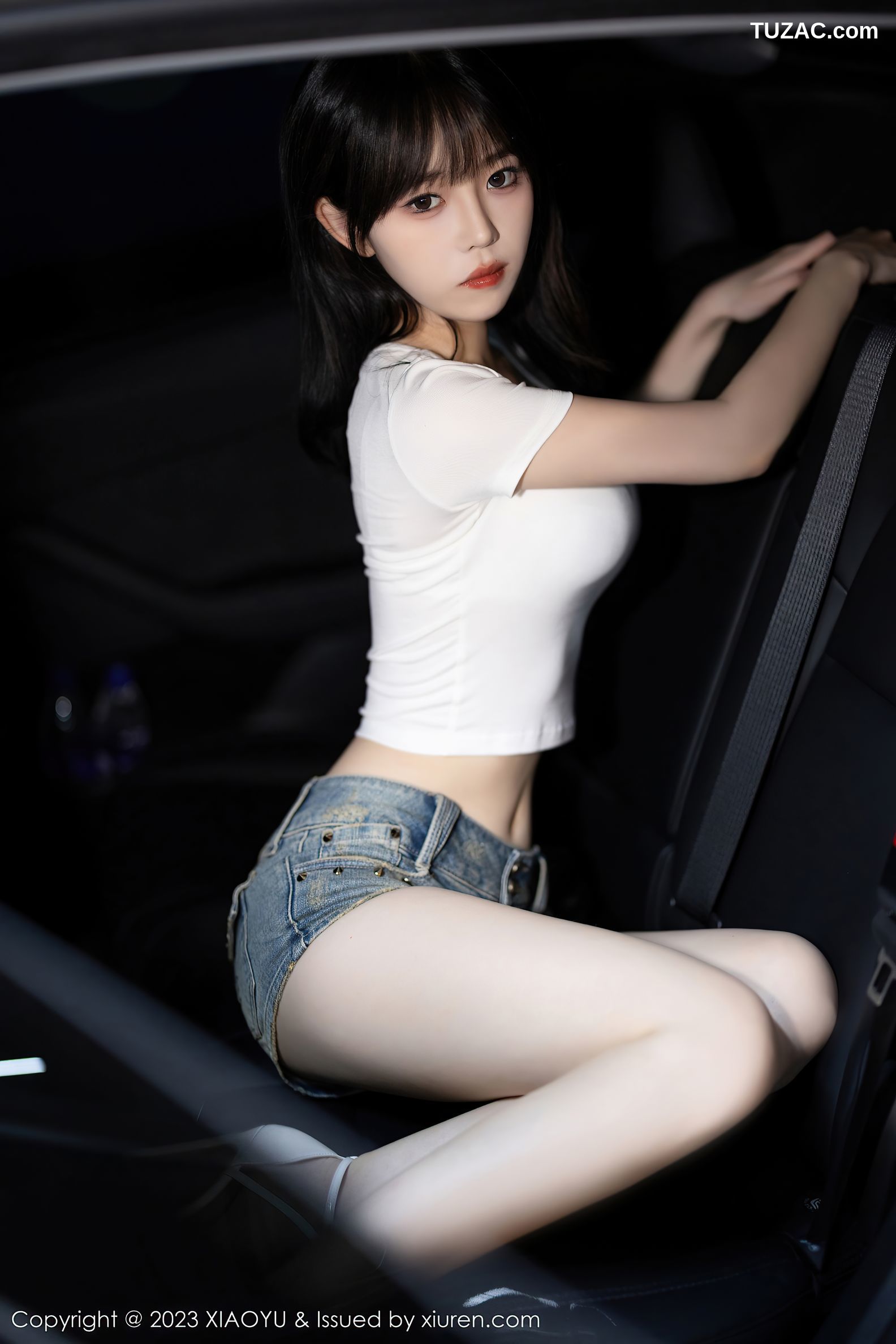 XiaoYu语画界-1096-奶瓶-白T牛仔短裤白色内衣-2023.08.21