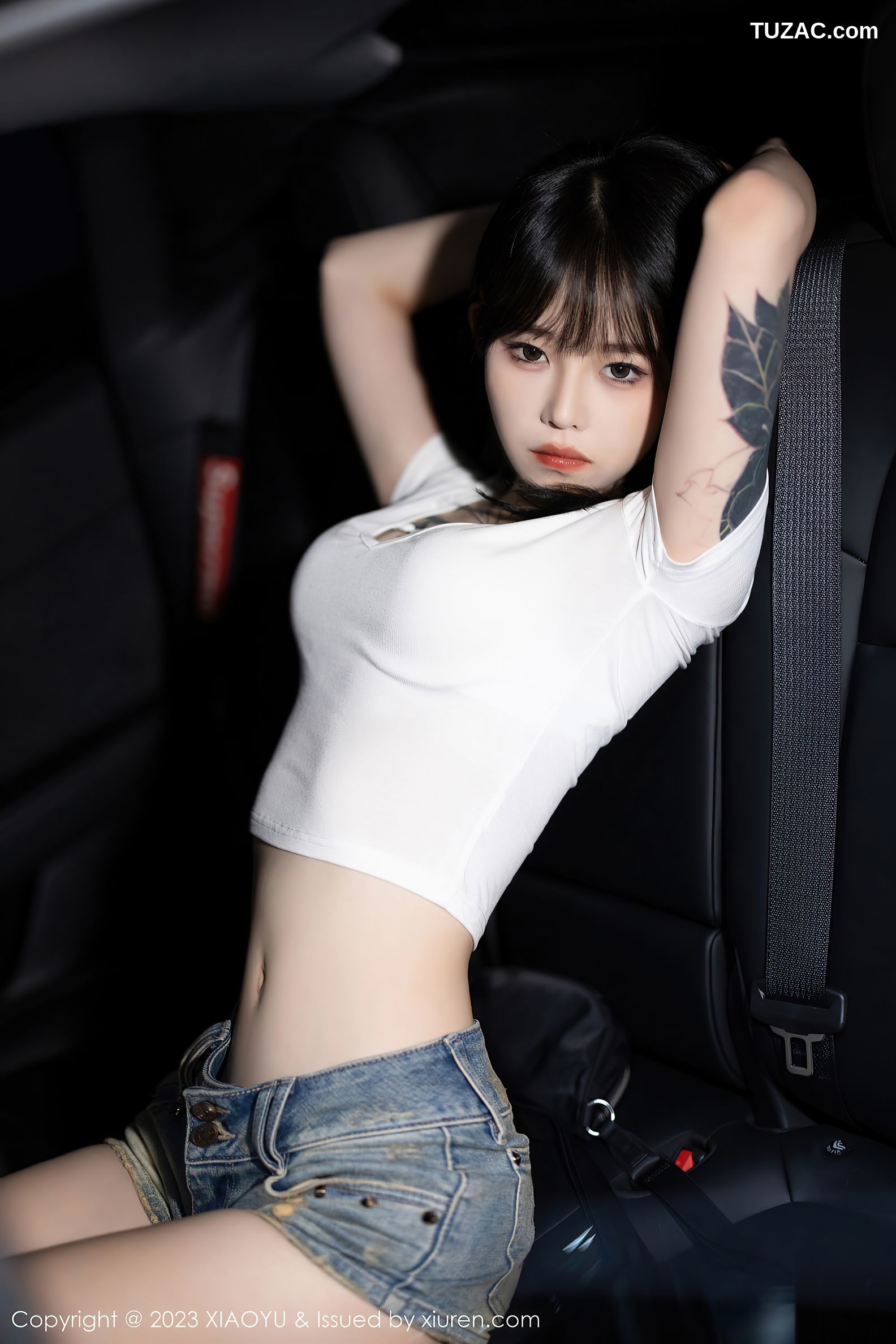 XiaoYu语画界-1096-奶瓶-白T牛仔短裤白色内衣-2023.08.21