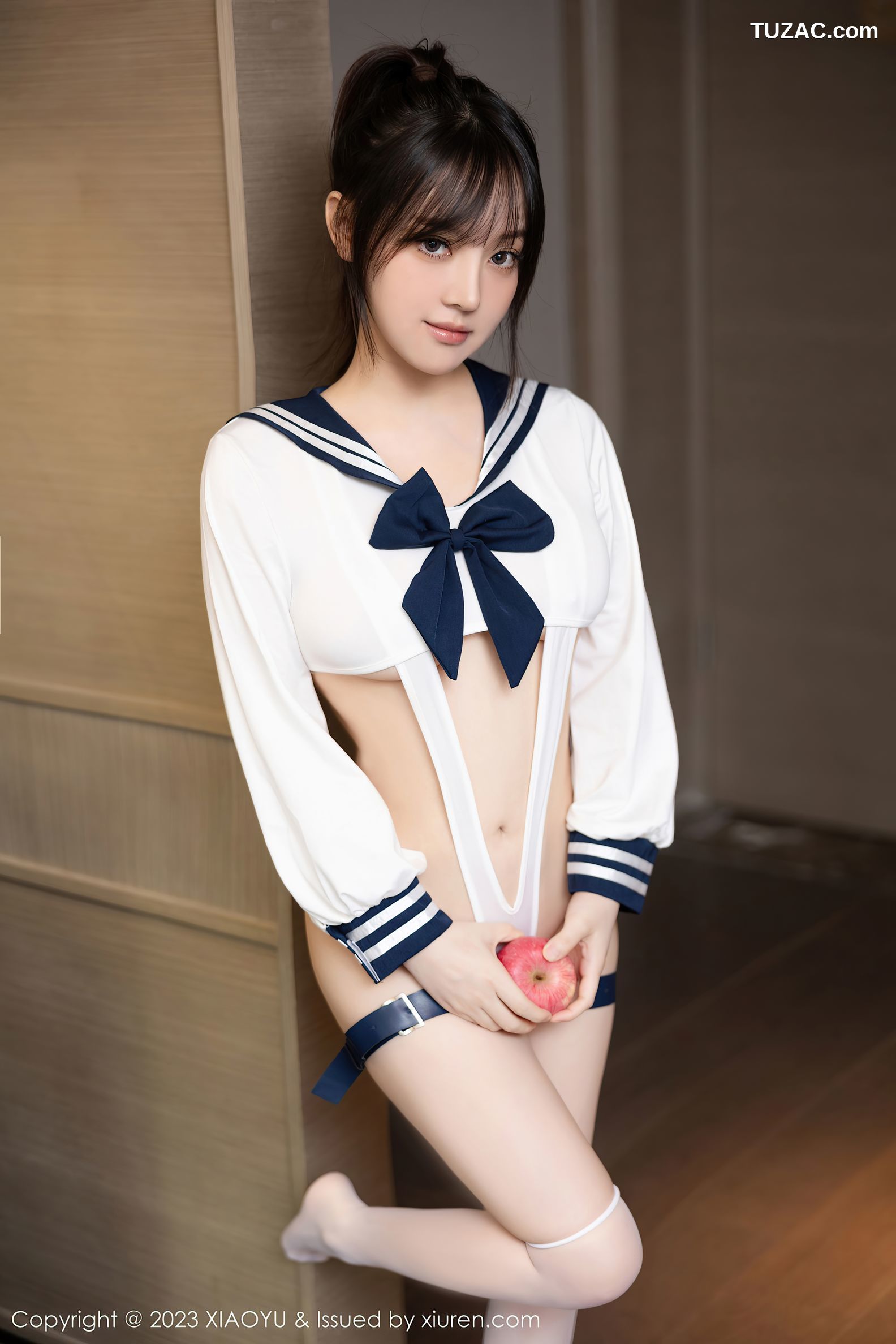 XiaoYu语画界-1105-豆瓣酱-白色高开叉水手服情趣内衣-2023.09.04