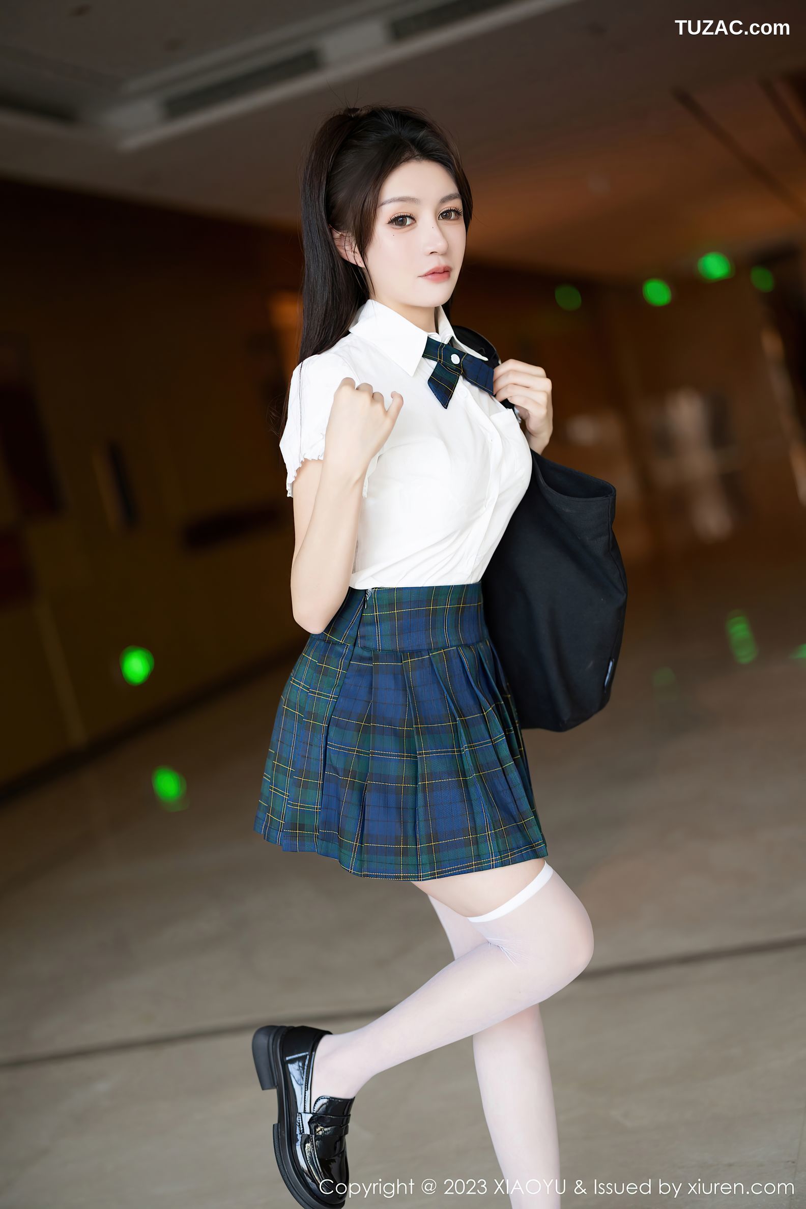 XiaoYu语画界-1153-唐宁宁-白衬衫黑短裙学生装白色内衣-2023.11.28