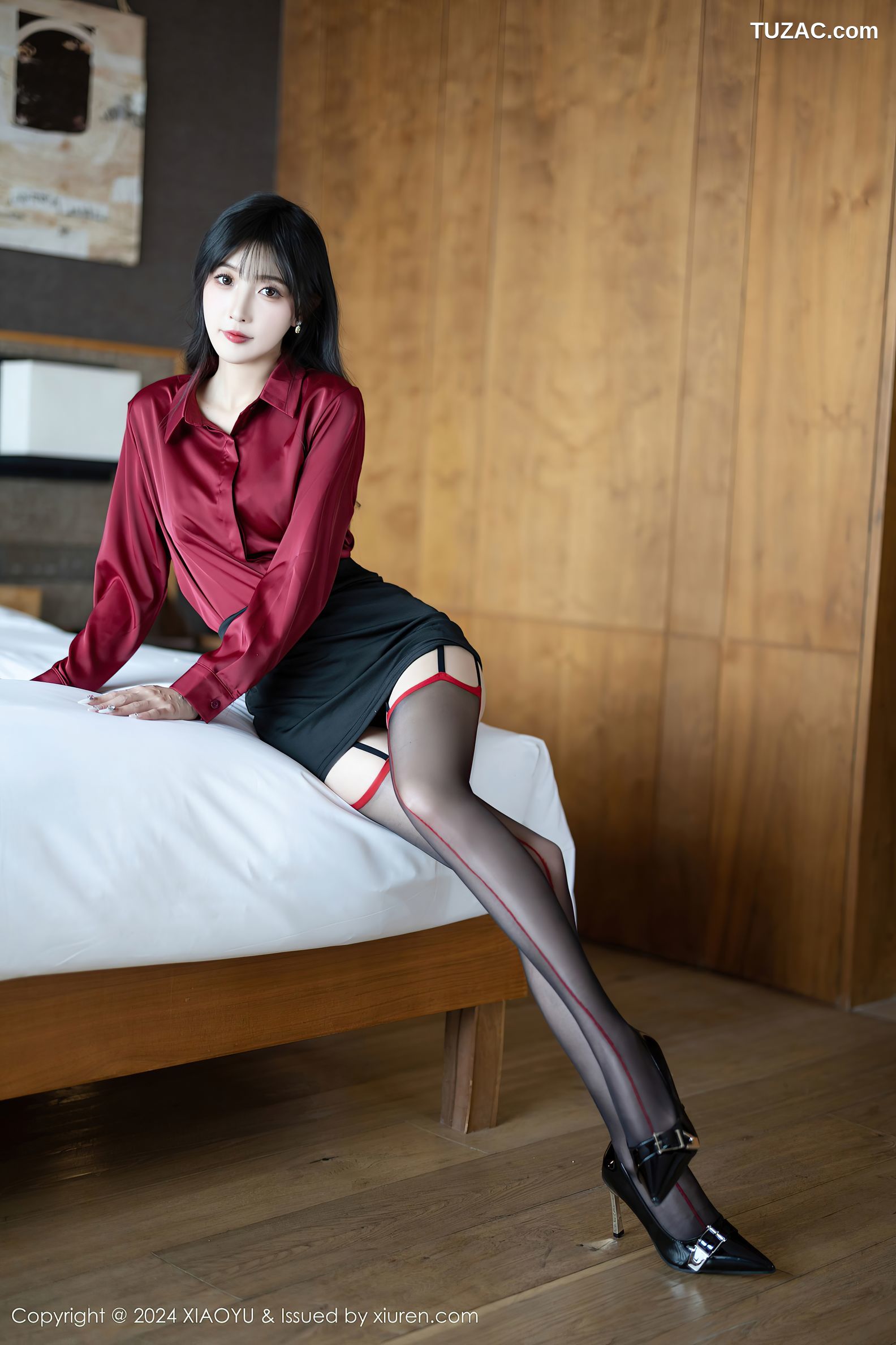 XiaoYu语画界-1222-林星阑-哈尔滨旅拍-红衬衫黑短裙黑丝-2024.03.21