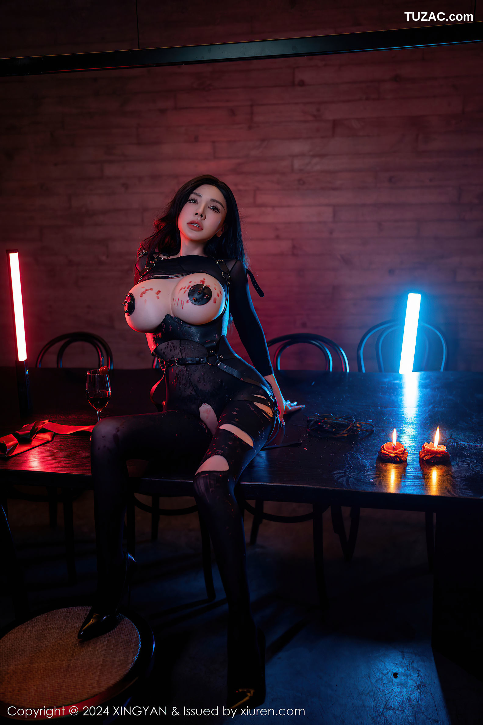 XingYan星颜社-248-潘思沁-情趣黑纱透视连体衣爆乳-2024.06.28