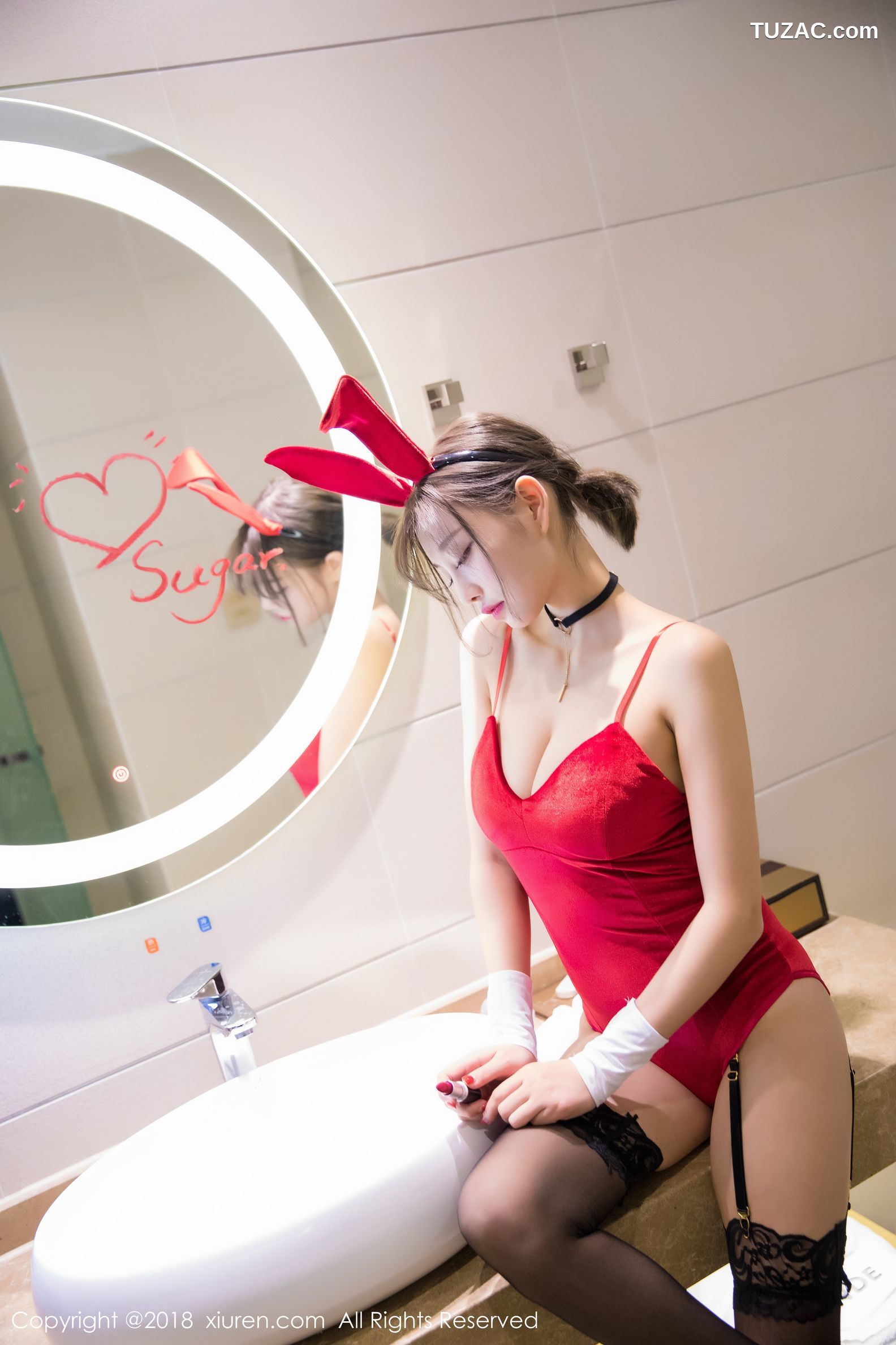 XiuRen秀人网-1033-杨晨晨-《黑丝兔女郎-浴室湿身系列》-2018.06.01