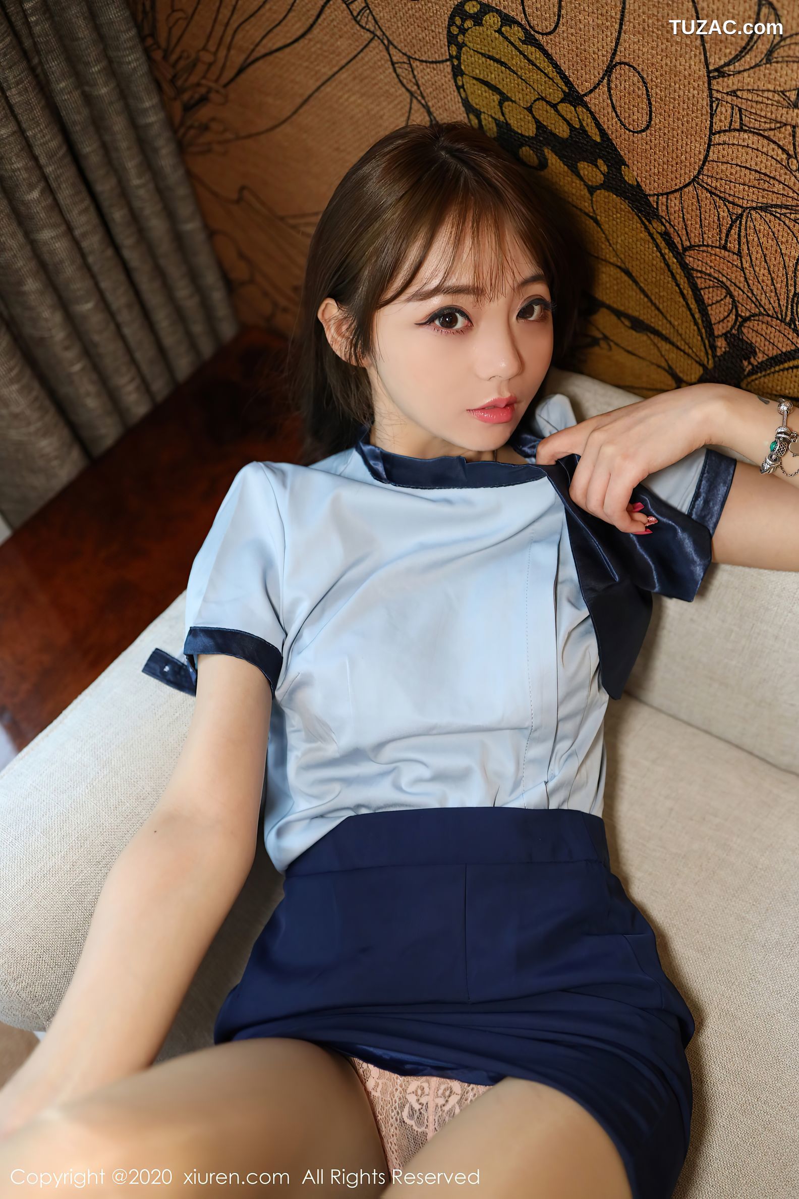 XiuRen秀人网-2555-佘贝拉-《经典的蓝色OL制服系列》-2020.09.14