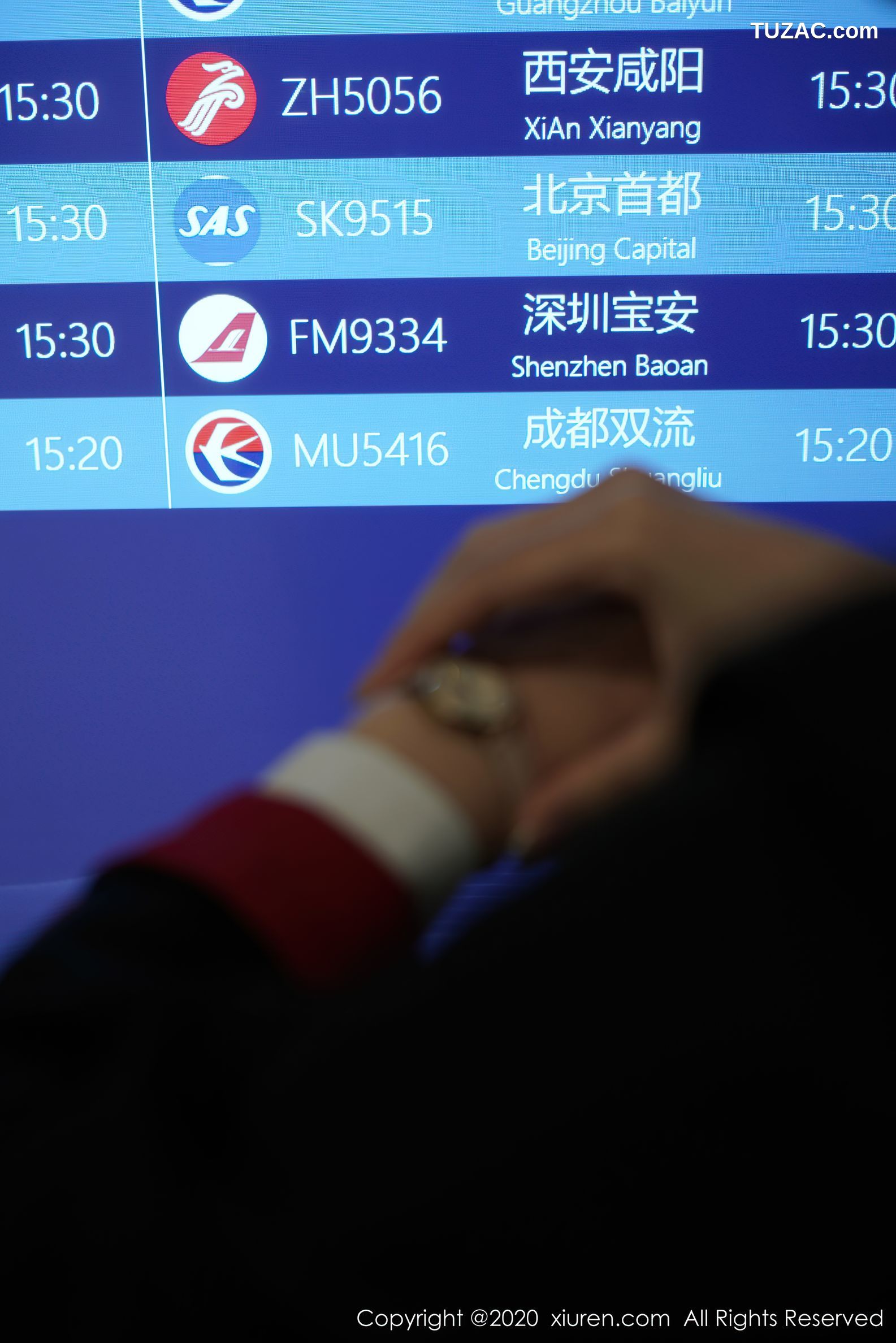 XiuRen秀人网-2915-周于希Sandy-空姐真实场景剧情主题红色内衣黑丝-2020.12.18