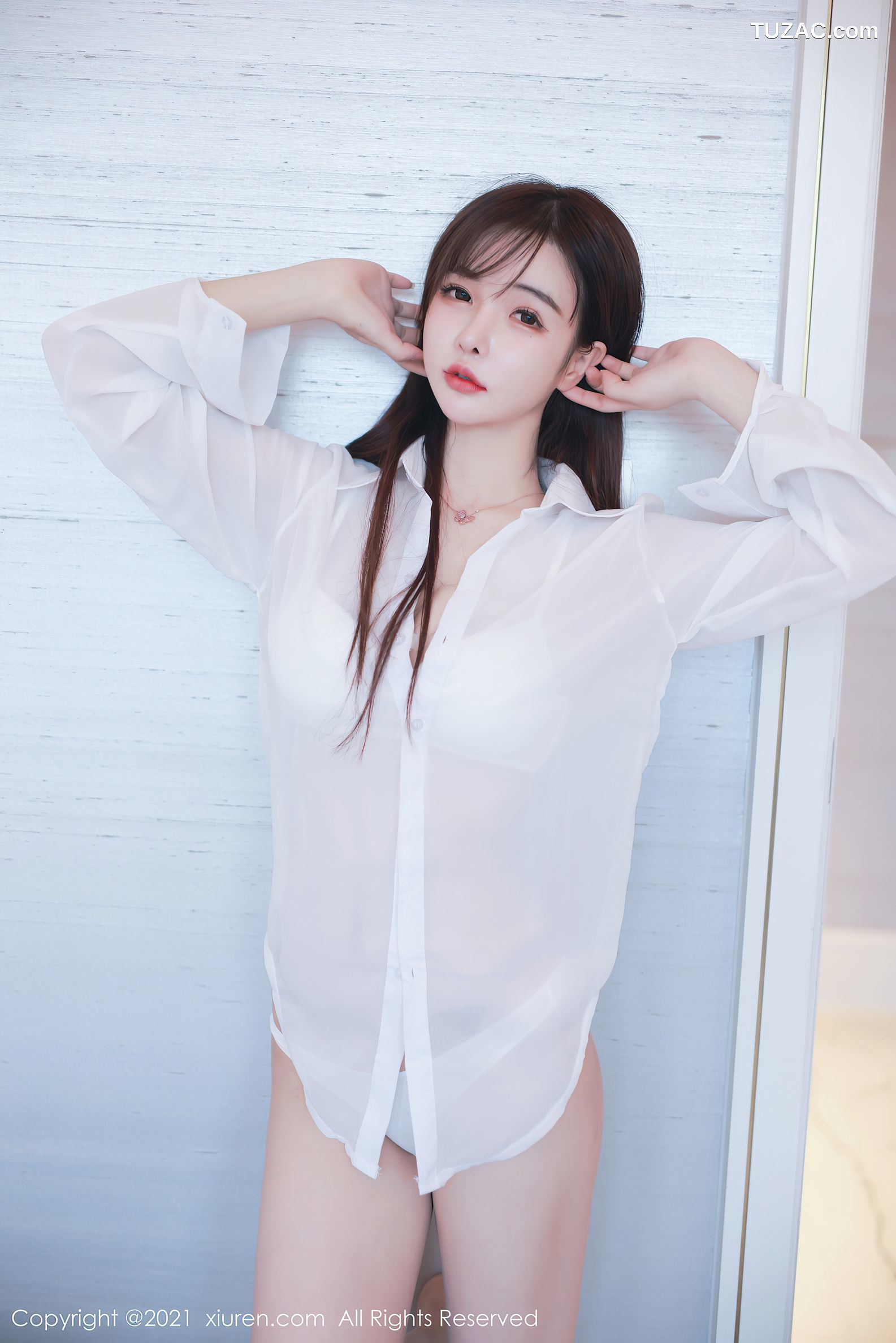 XiuRen秀人网-3064-南初妹妹-洁白衬衫白色内衣-2021.02.01