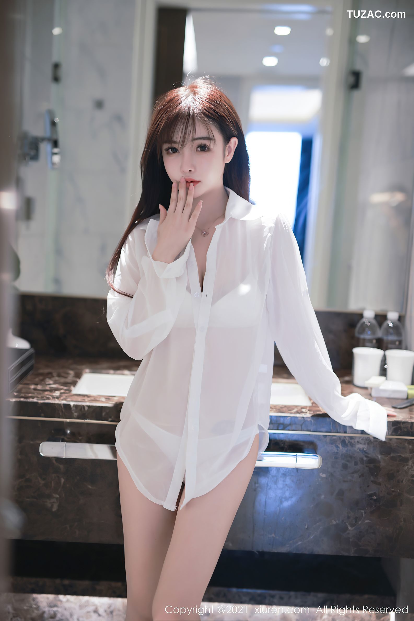XiuRen秀人网-3064-南初妹妹-洁白衬衫白色内衣-2021.02.01