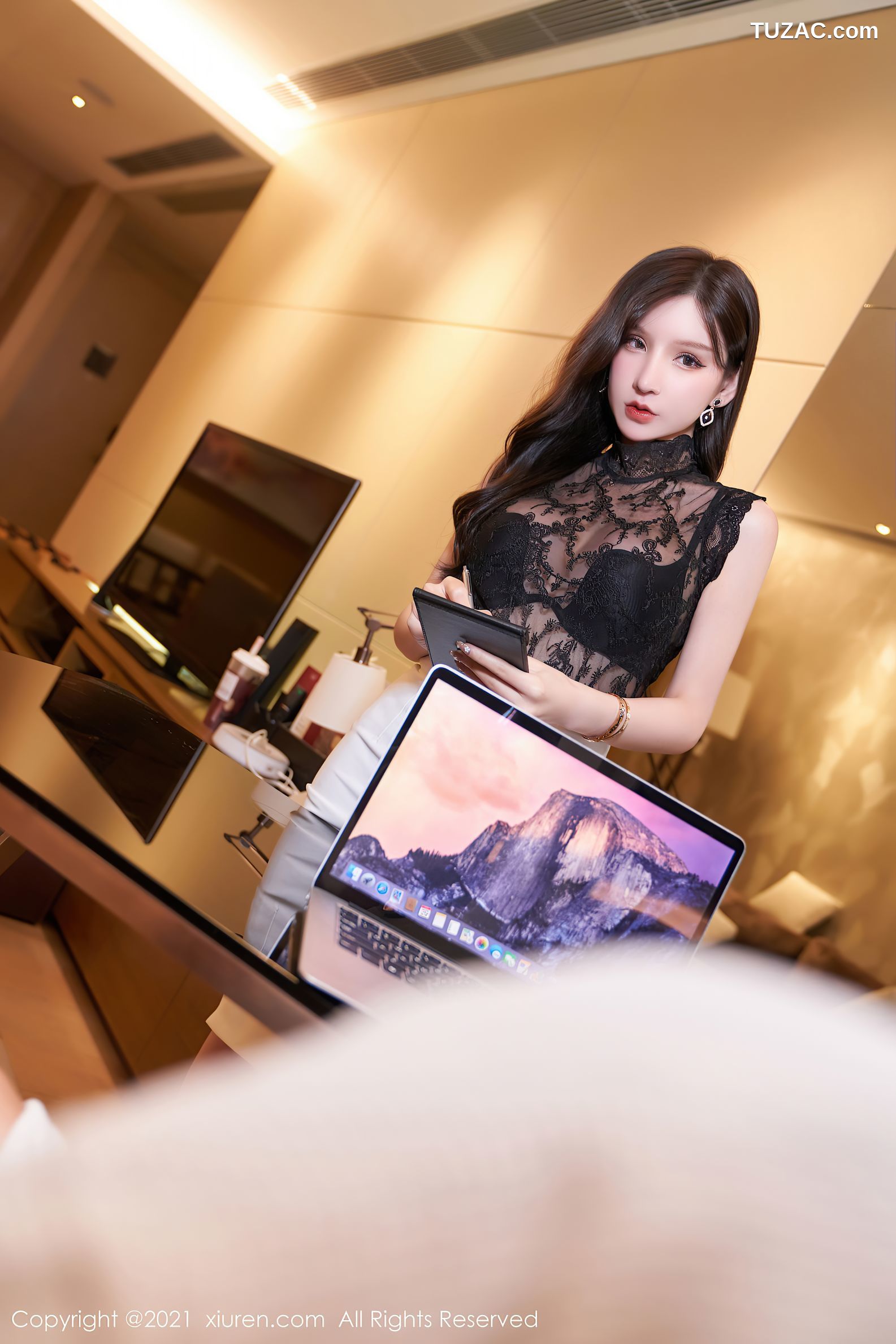 XiuRen秀人网-3746-周于希Sandy-复试剧情主题肉丝性感内衣-2021.08.02