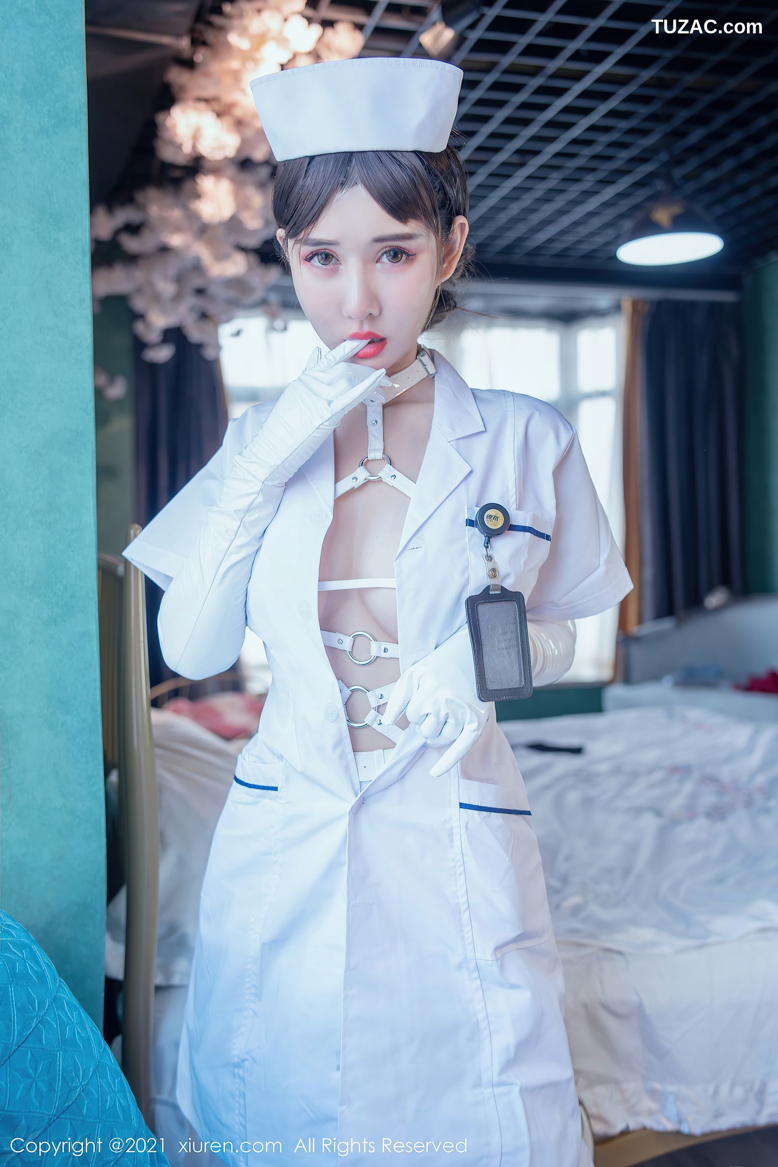 XiuRen秀人网-4187-夏沫沫Tifa-白色情趣护士装-2021.11.09