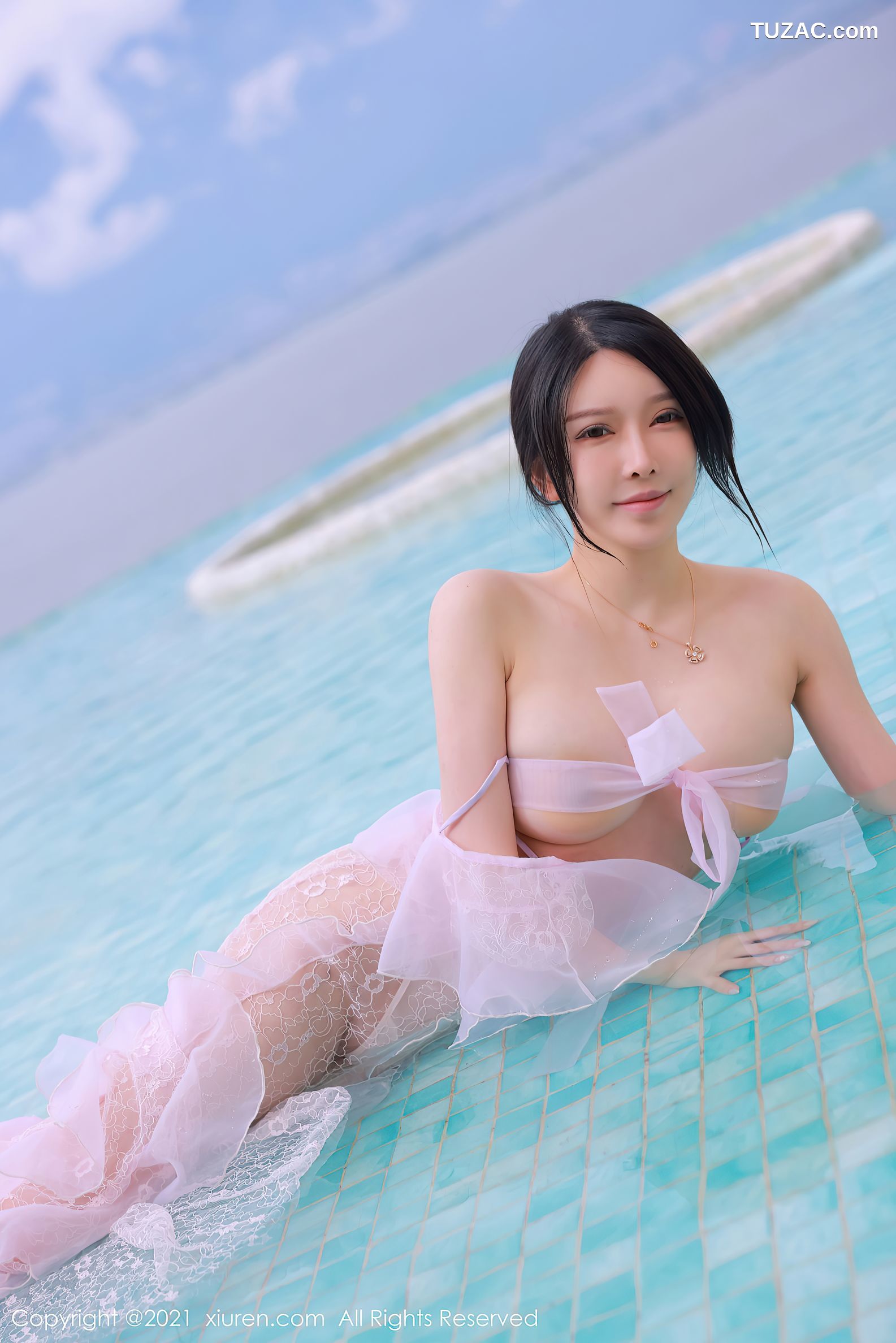 XiuRen秀人网-4401-玉兔miki-大理洱海旅拍粉色透明长裙-2021.12.29