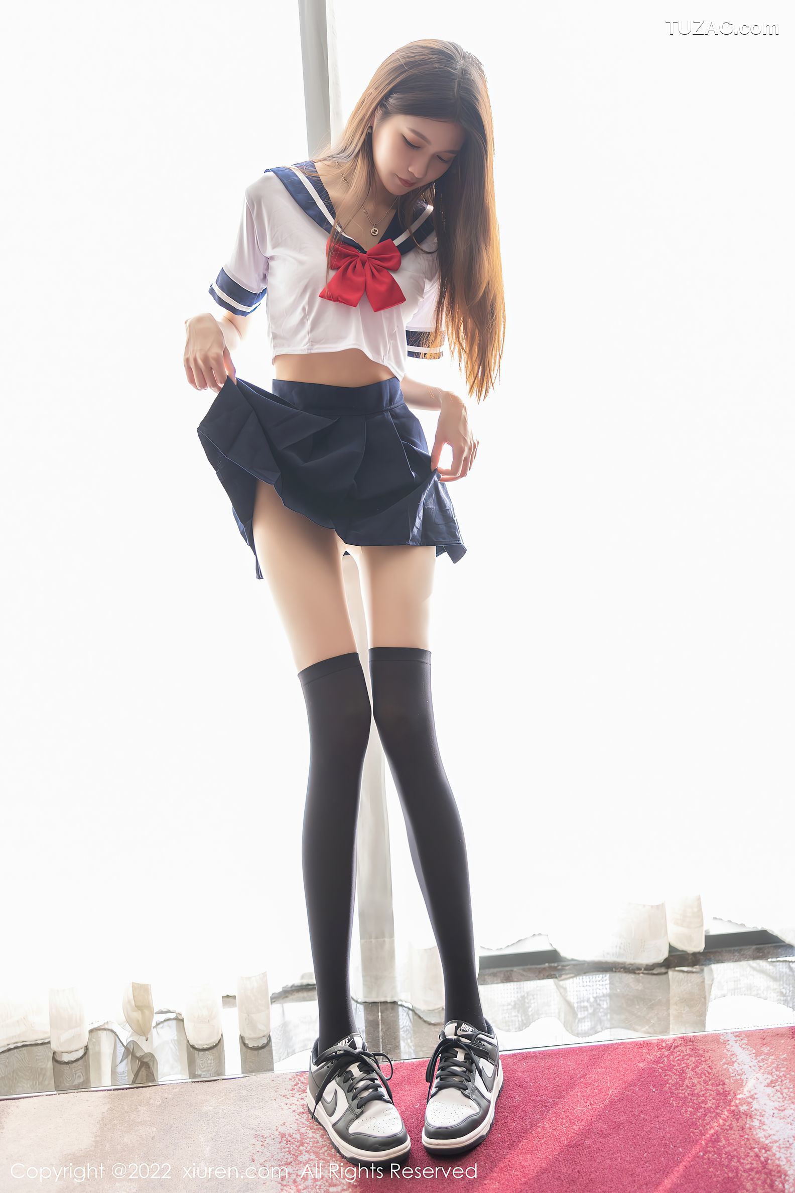 XiuRen秀人网-4598-程程程-性感学生制服淡色蕾丝内衣-2022.02.17