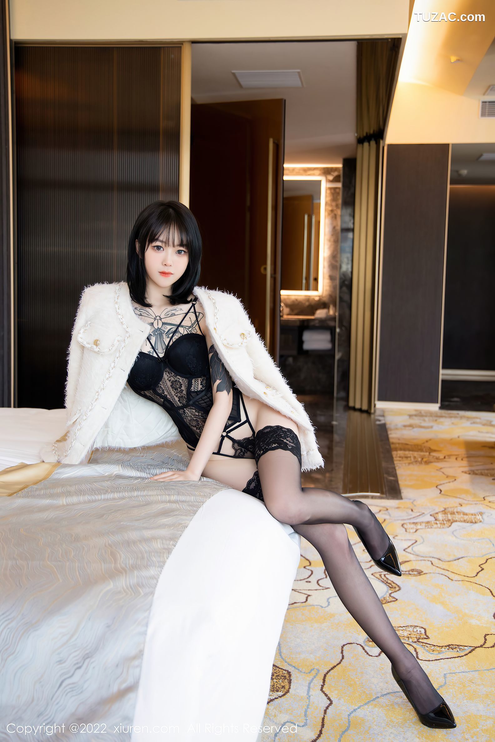 XiuRen秀人网-4700-奶瓶-性感黑色轻透内衣诱人蕾丝-2022.03.10