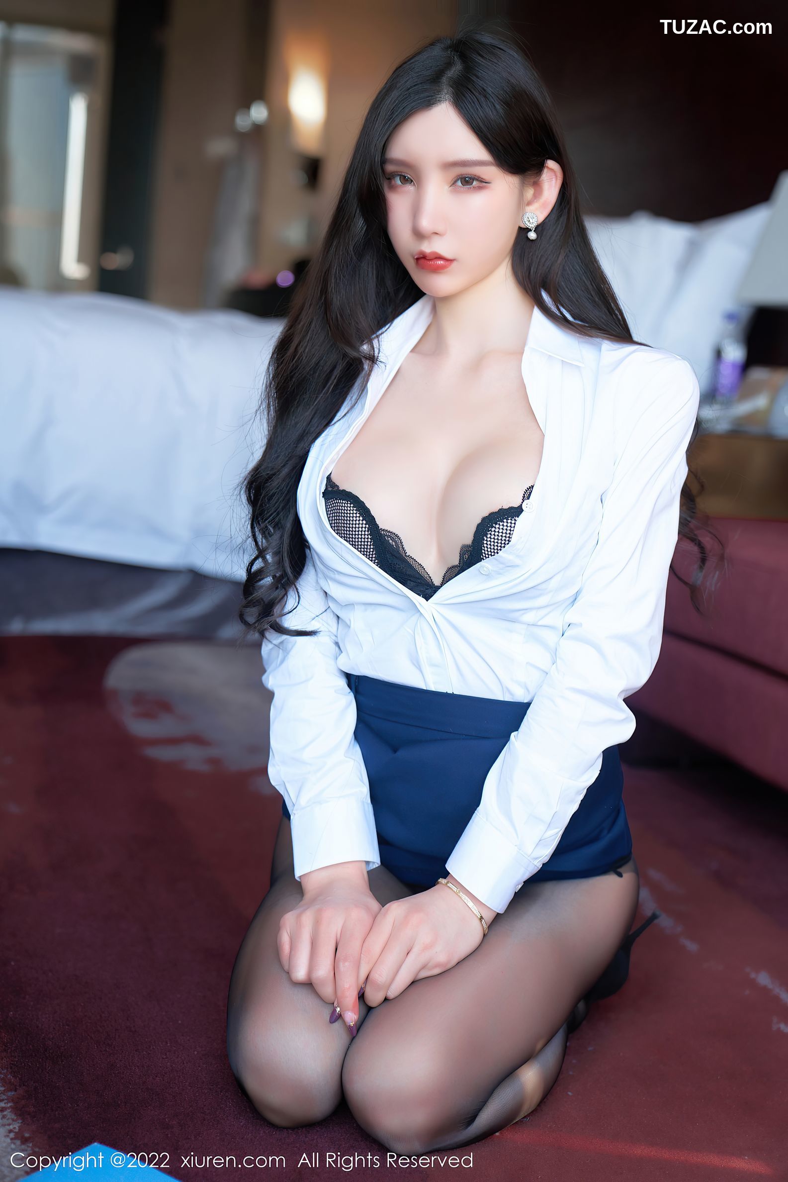 XiuRen秀人网-4708-周于希Sally-职场风云黑色蕾丝情趣内衣-2022.03.11