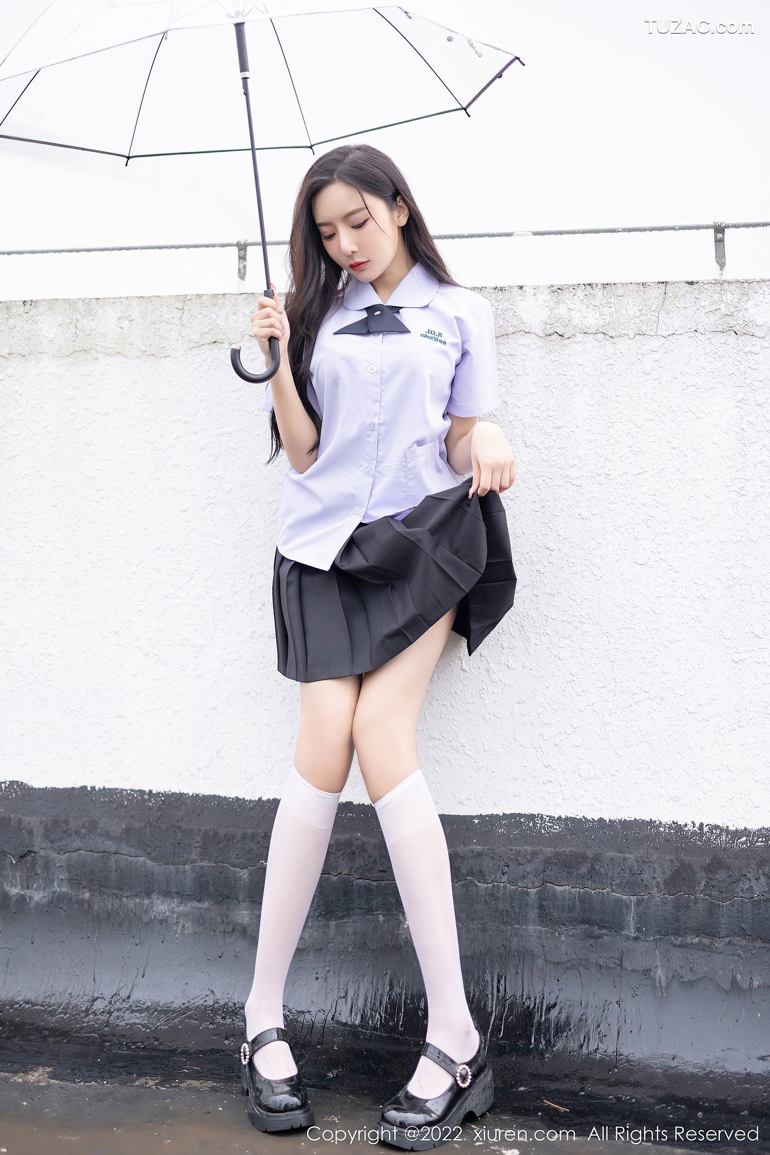 XiuRen秀人网-4819-王馨瑶Yanni-户外性感JK制服蕾丝内衣-2022.04.02