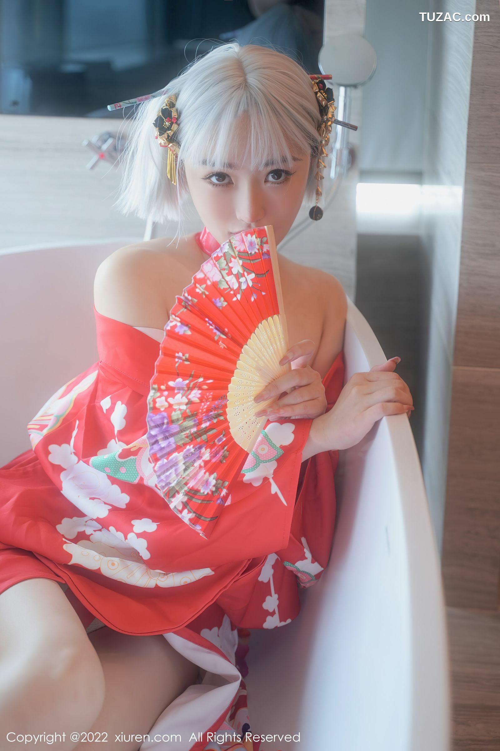 XiuRen-No.5134-西门小玉-粉和服浴衣花瓣浴