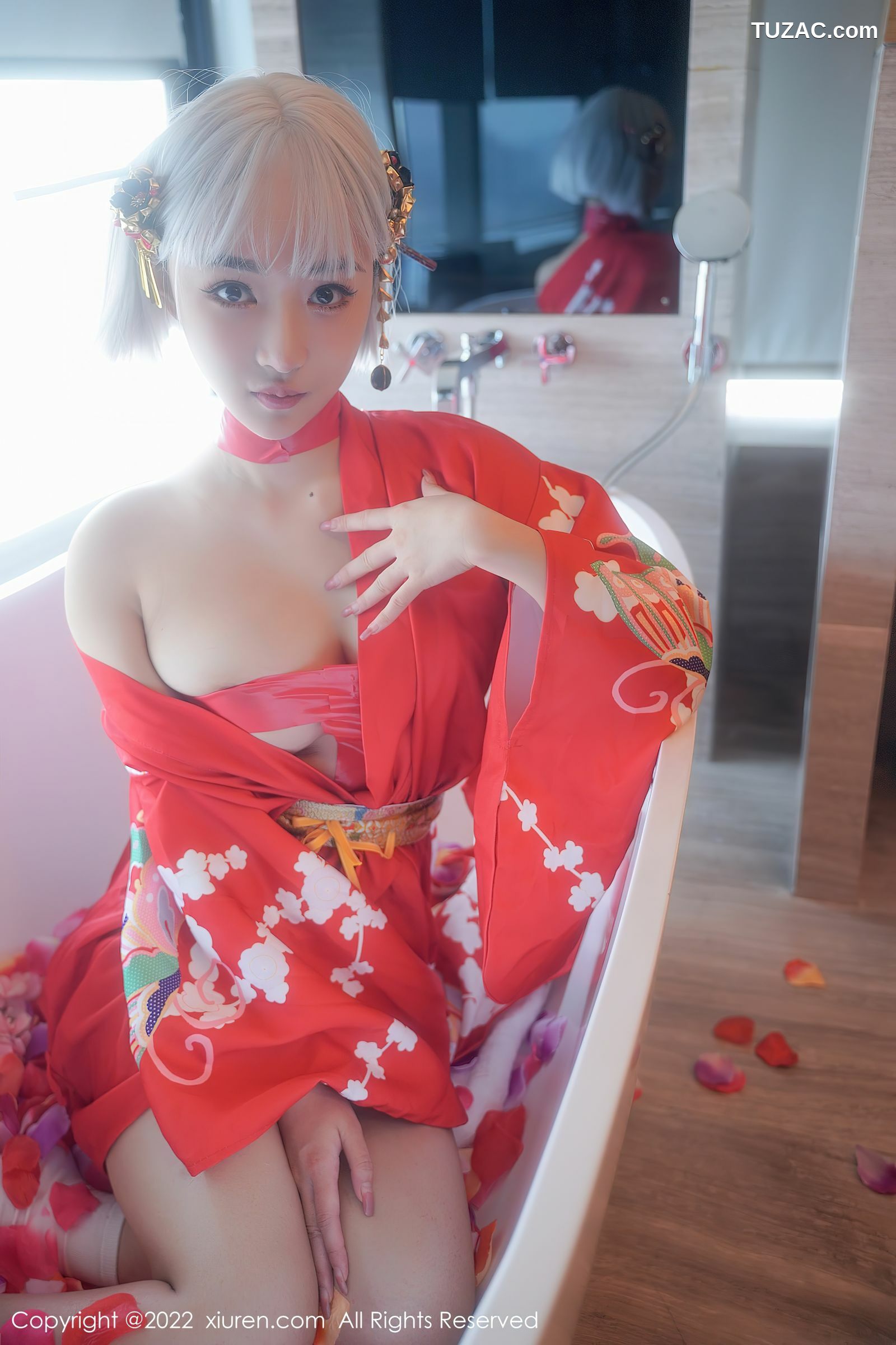 XiuRen-No.5134-西门小玉-粉和服浴衣花瓣浴