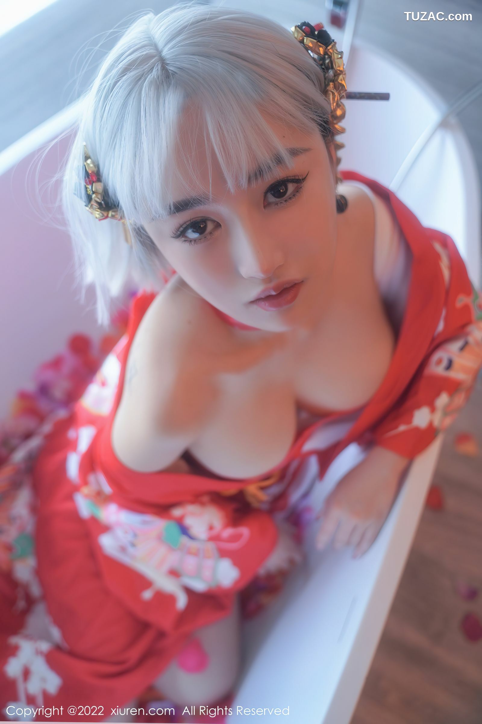 XiuRen-No.5134-西门小玉-粉和服浴衣花瓣浴