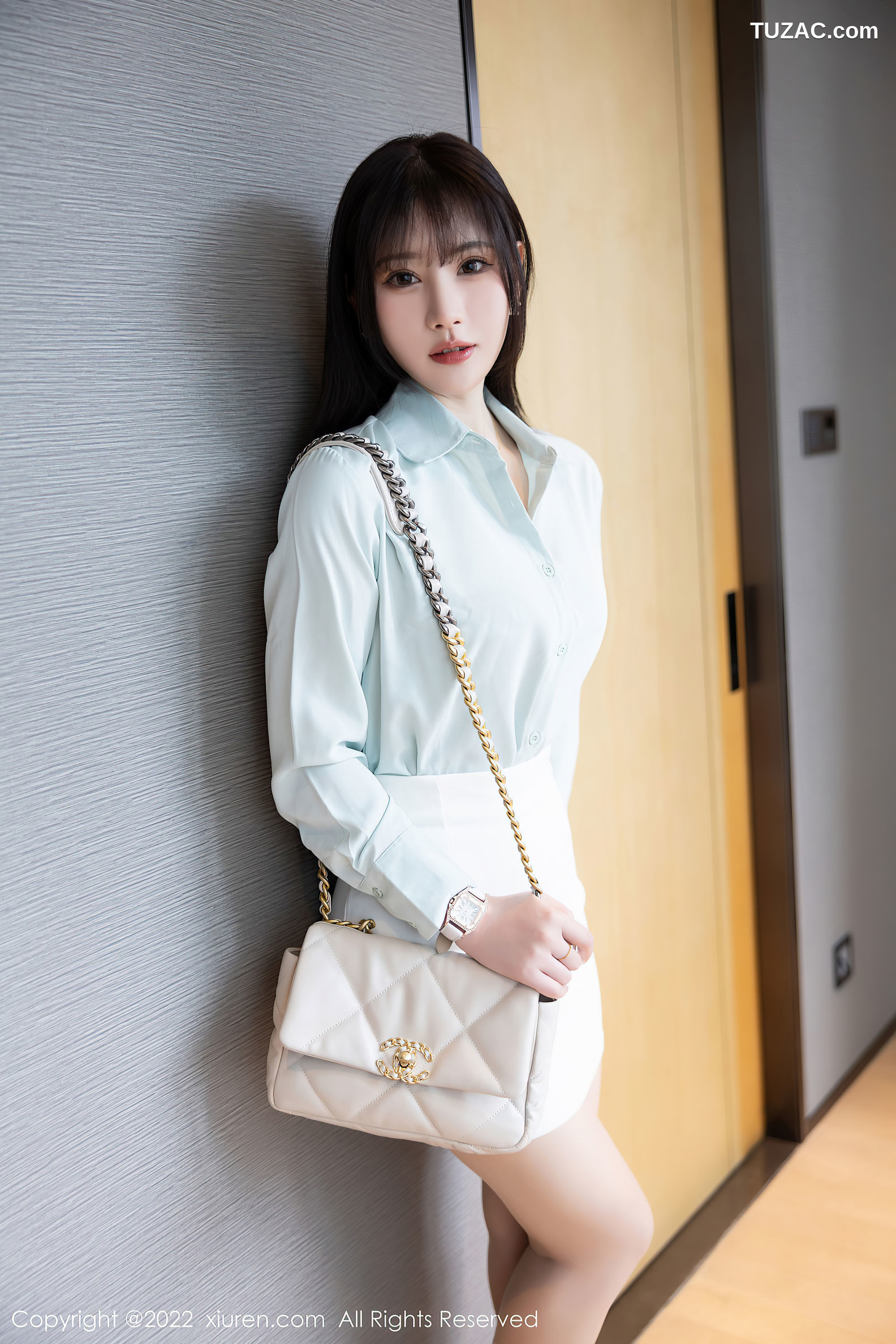 XiuRen-No.5555-张欣欣-衬衫白裙职业装