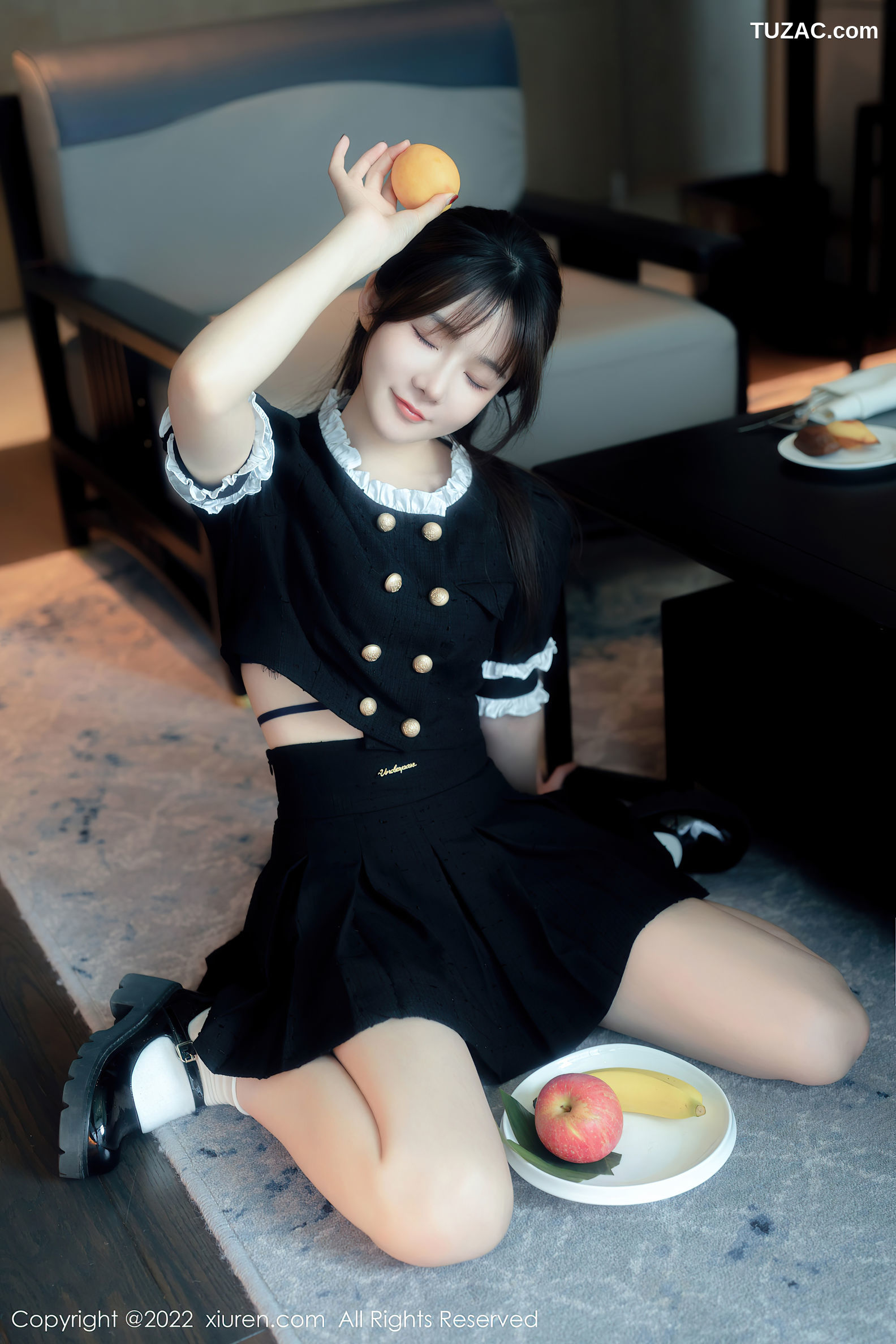 XiuRen-No.5626-婠婠么-黑色女仆装黑内黑丝