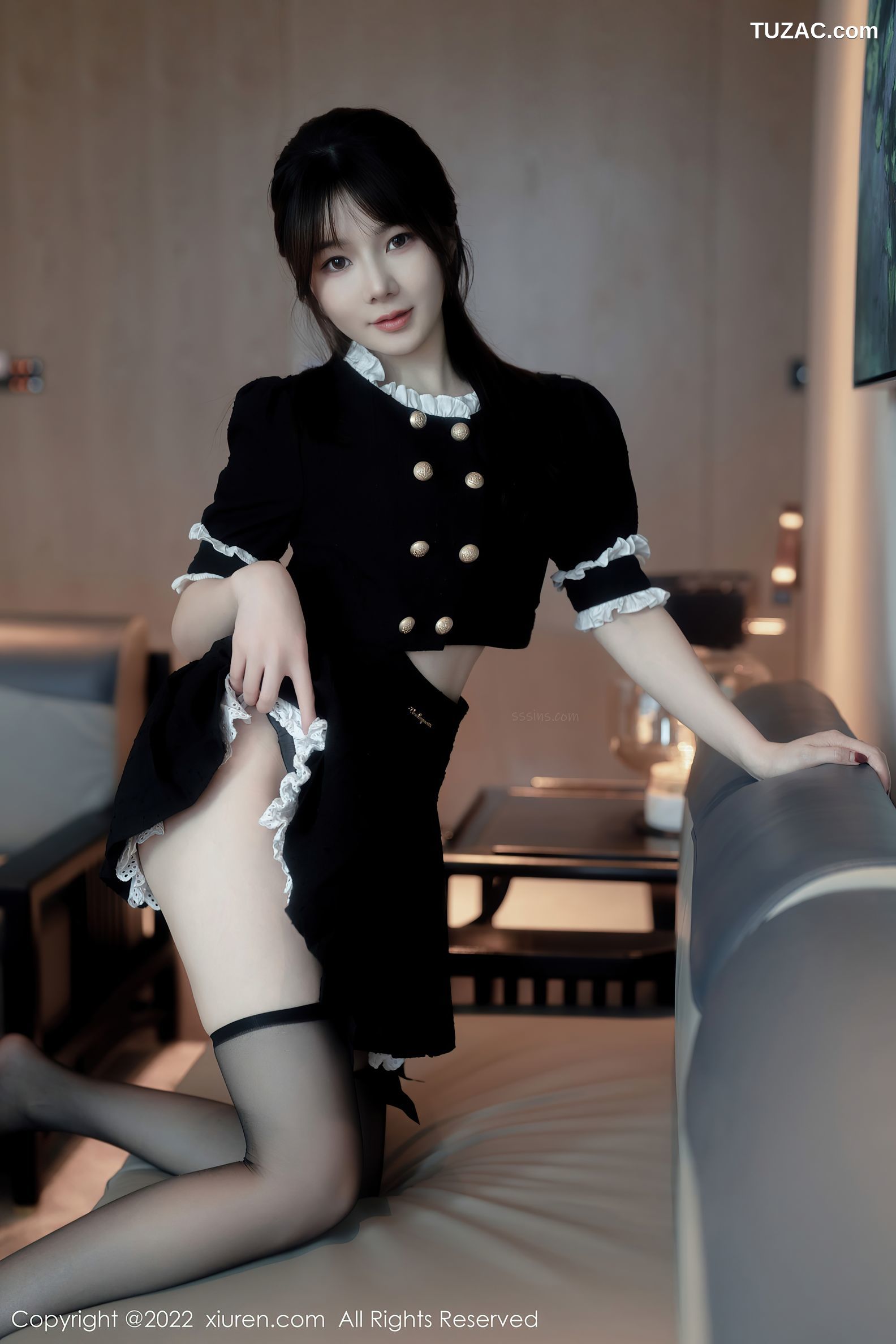 XiuRen-No.5626-婠婠么-黑色女仆装黑内黑丝
