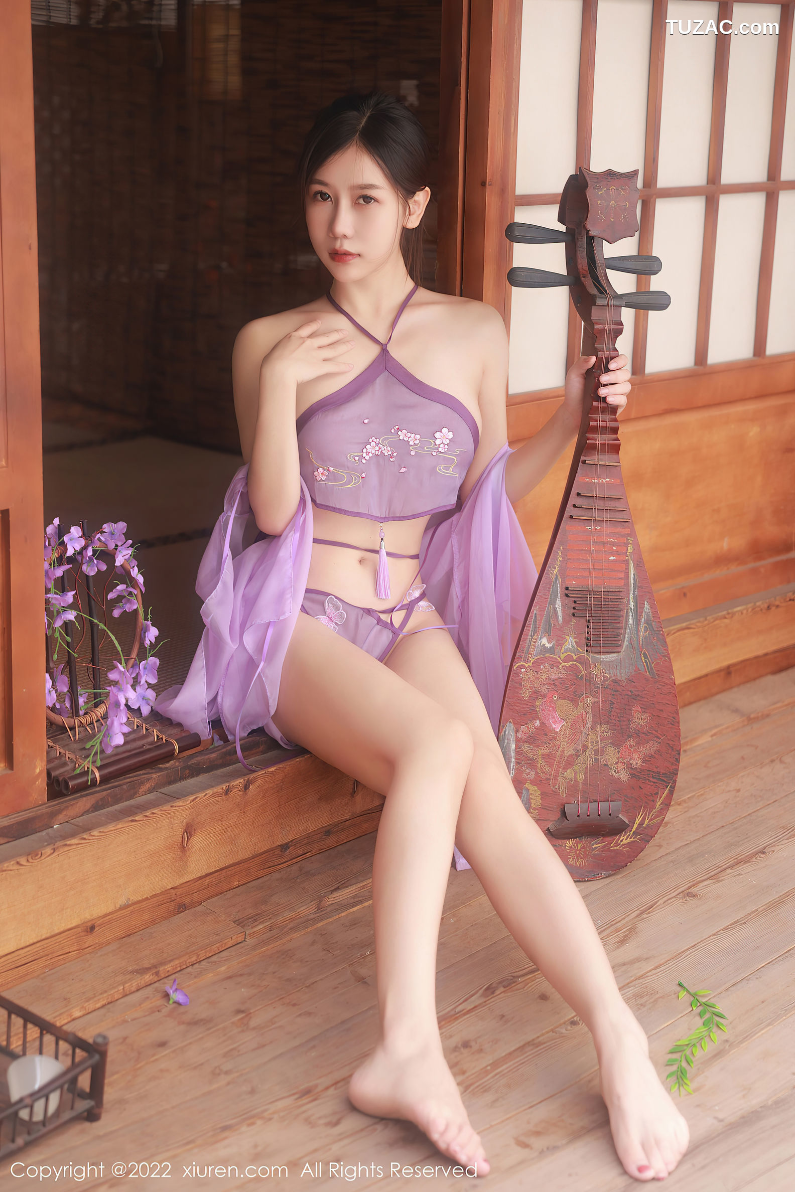 XiuRen-No.5642-尹甜甜-紫纱古风亵衣内裤琵琶女