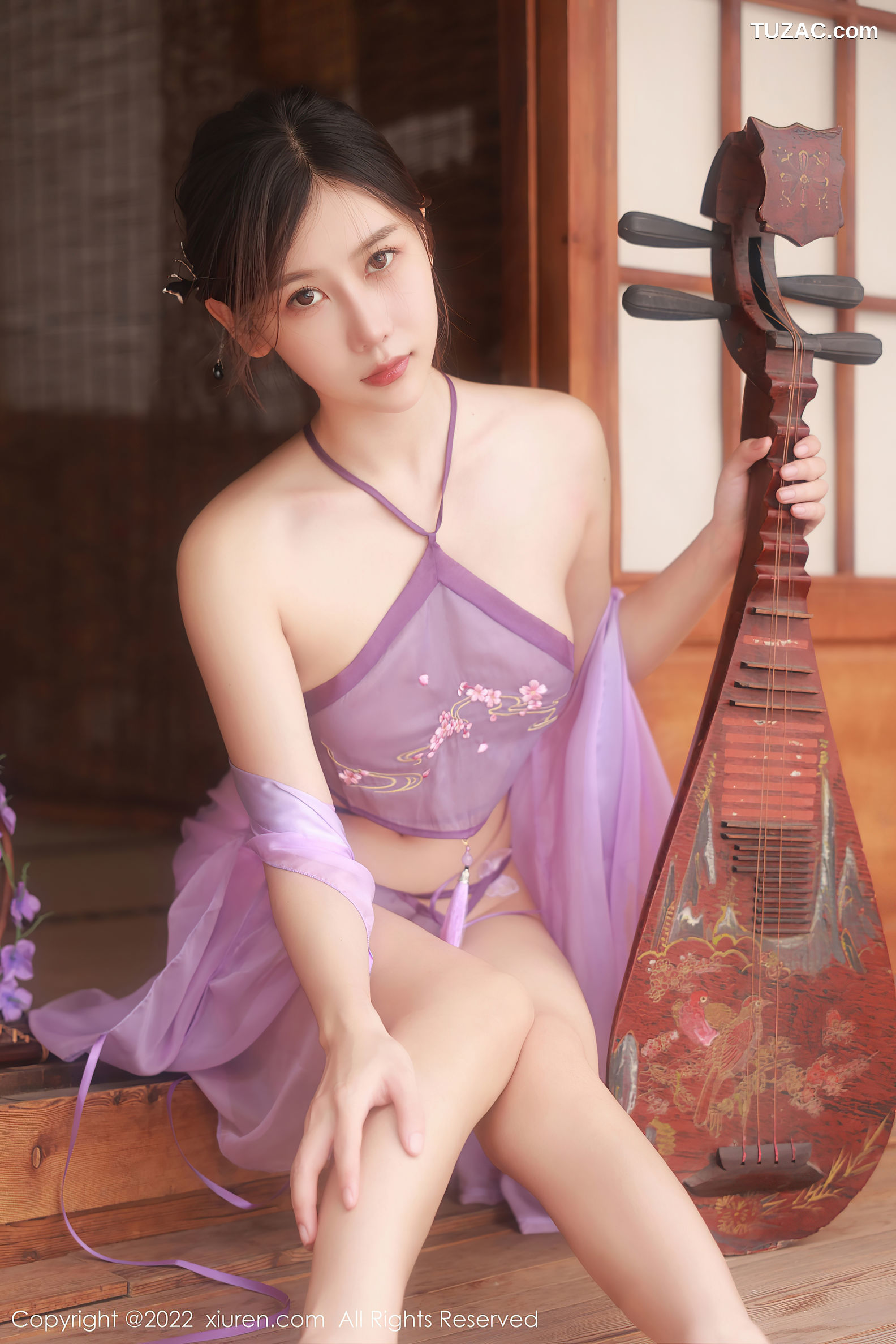 XiuRen-No.5642-尹甜甜-紫纱古风亵衣内裤琵琶女