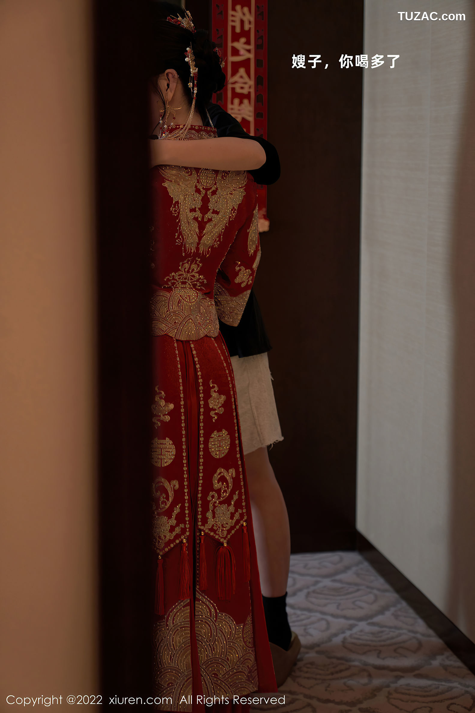 XiuRen-No.5675-周于希-新娘红装下的黑色情趣内衣