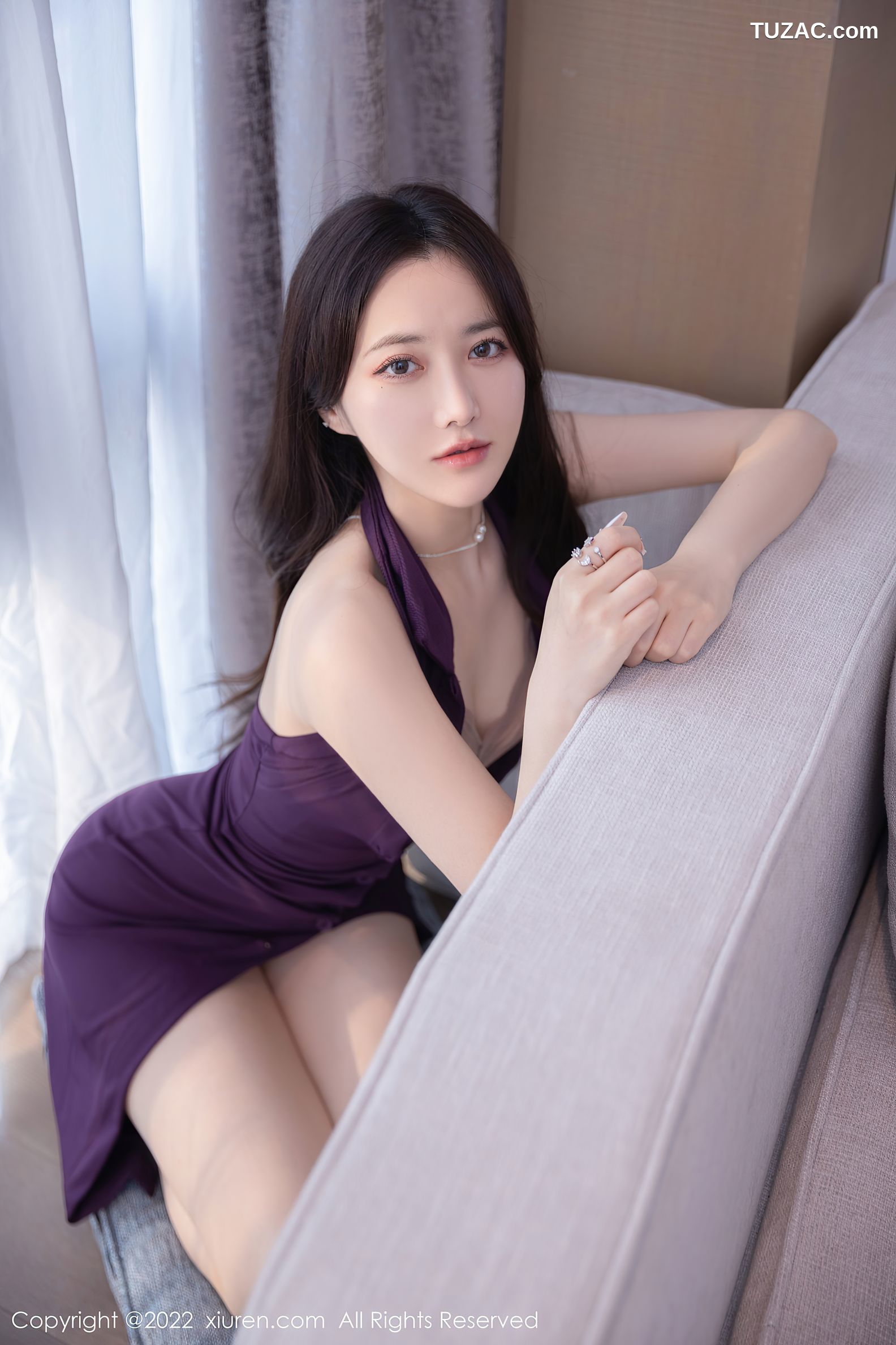 XiuRen-No.5847-鱼子酱-青莲色长裙