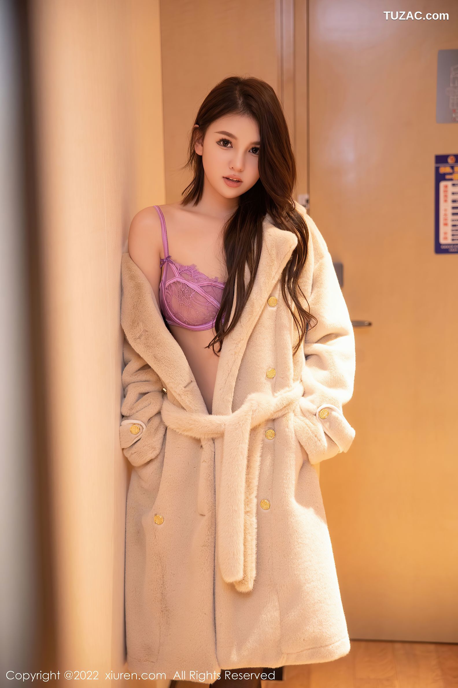 XiuRen秀人网-6023-美羊羊-性感玫红色蕾丝内衣