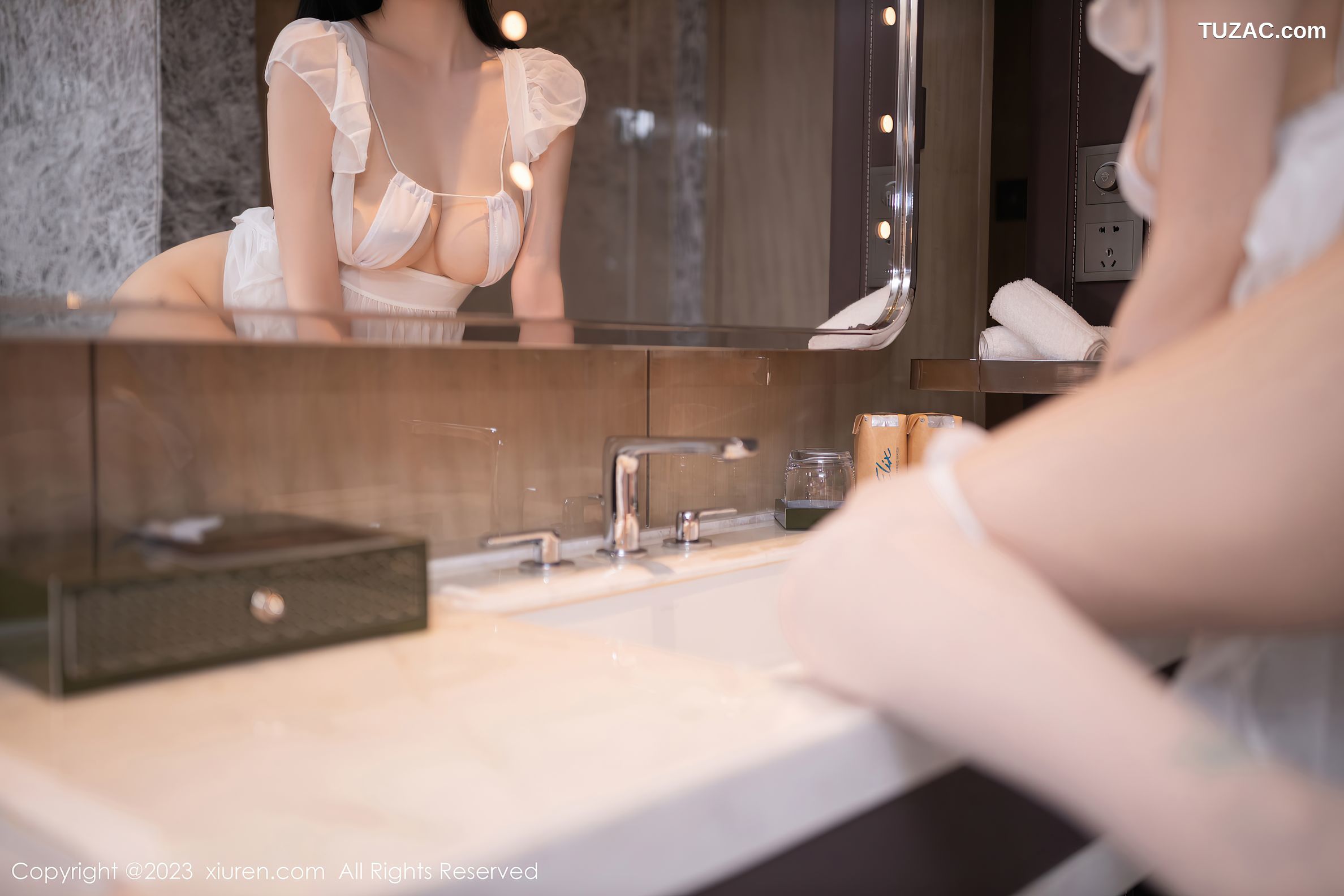 XiuRen秀人网-6112-安然-女仆角色扮演浴室白色轻透情趣服饰湿身诱惑