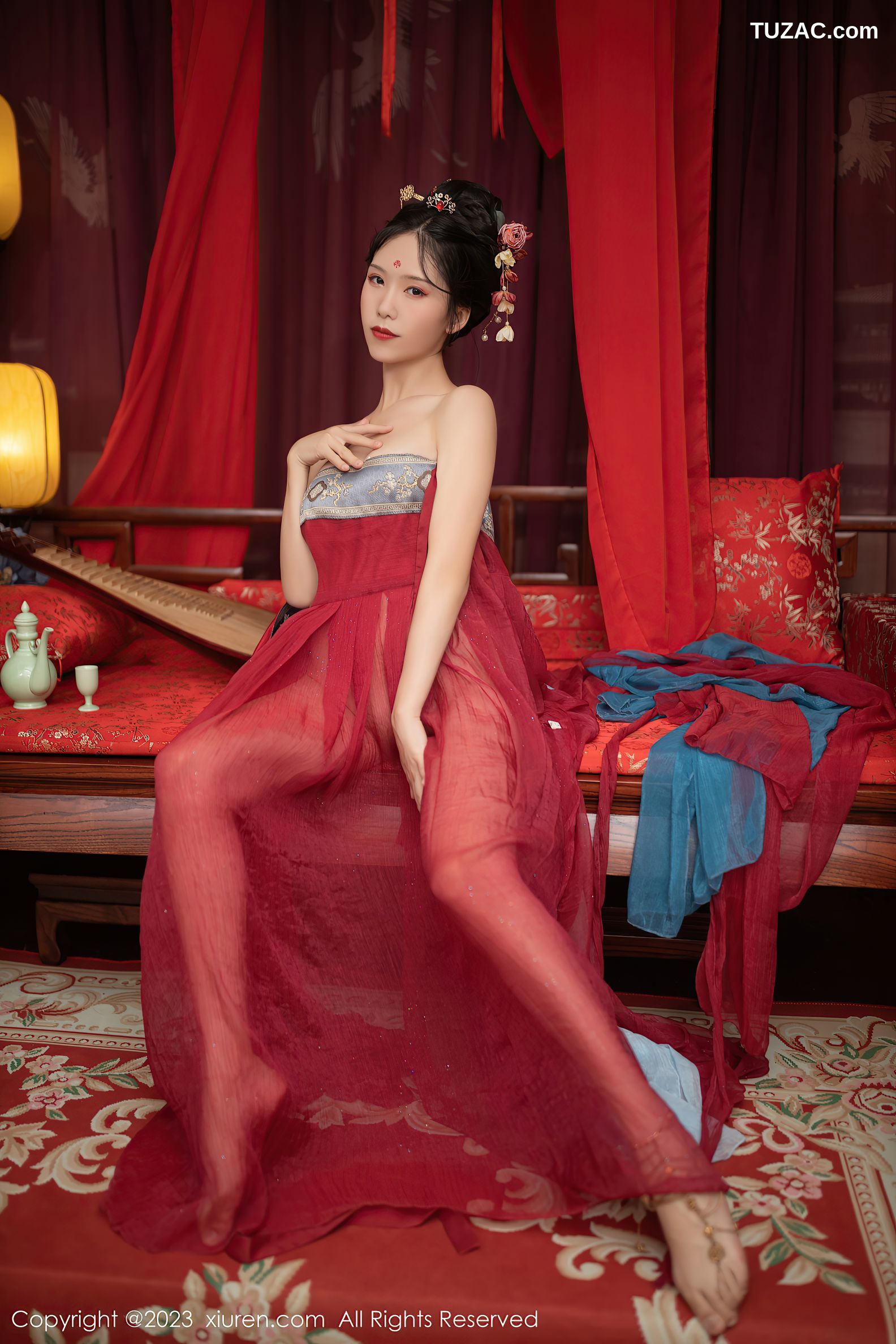 XiuRen秀人网-6154-利世-歌姬角色扮演红色古装低胸服