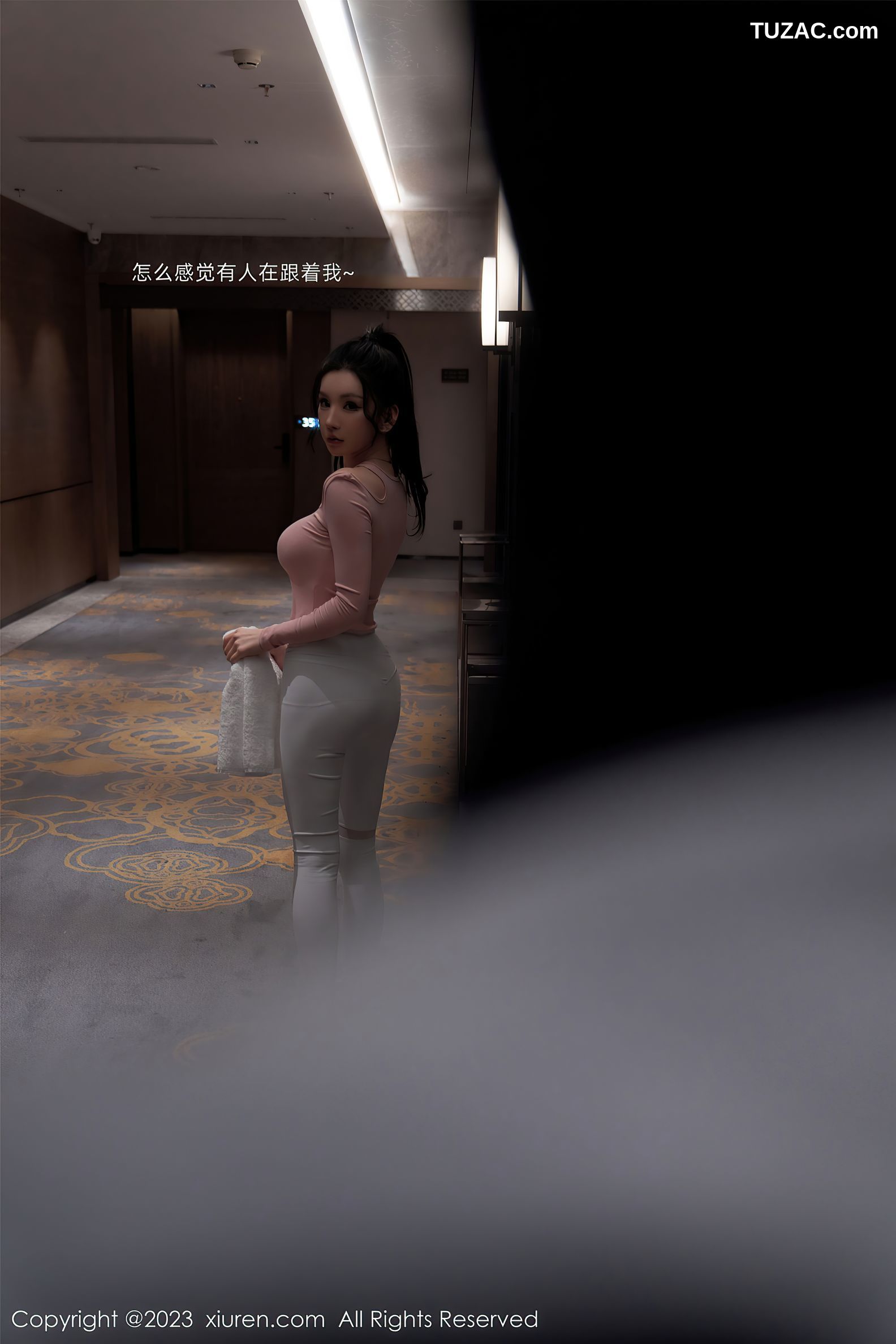 XiuRen秀人网-6285-周于希Sally-澳门旅拍健身少女主题超薄肉丝-2023.02.17