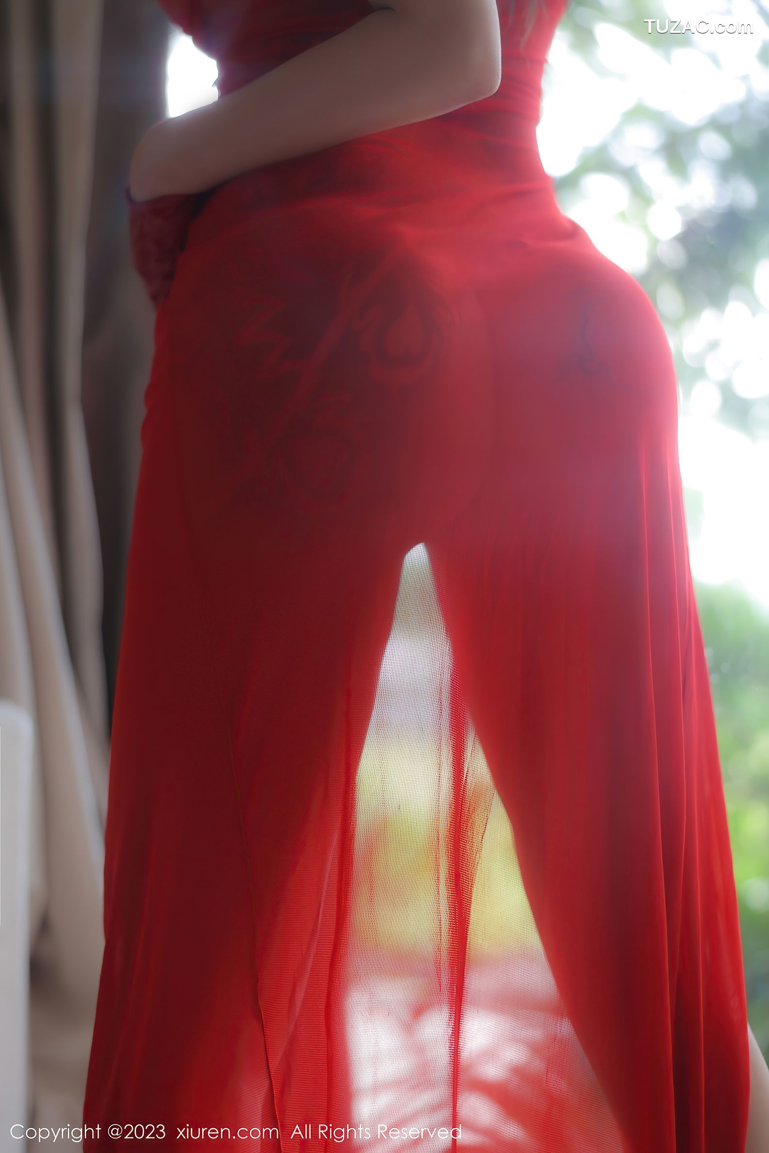 XiuRen秀人网-6301-文静儿-性感红纱裙