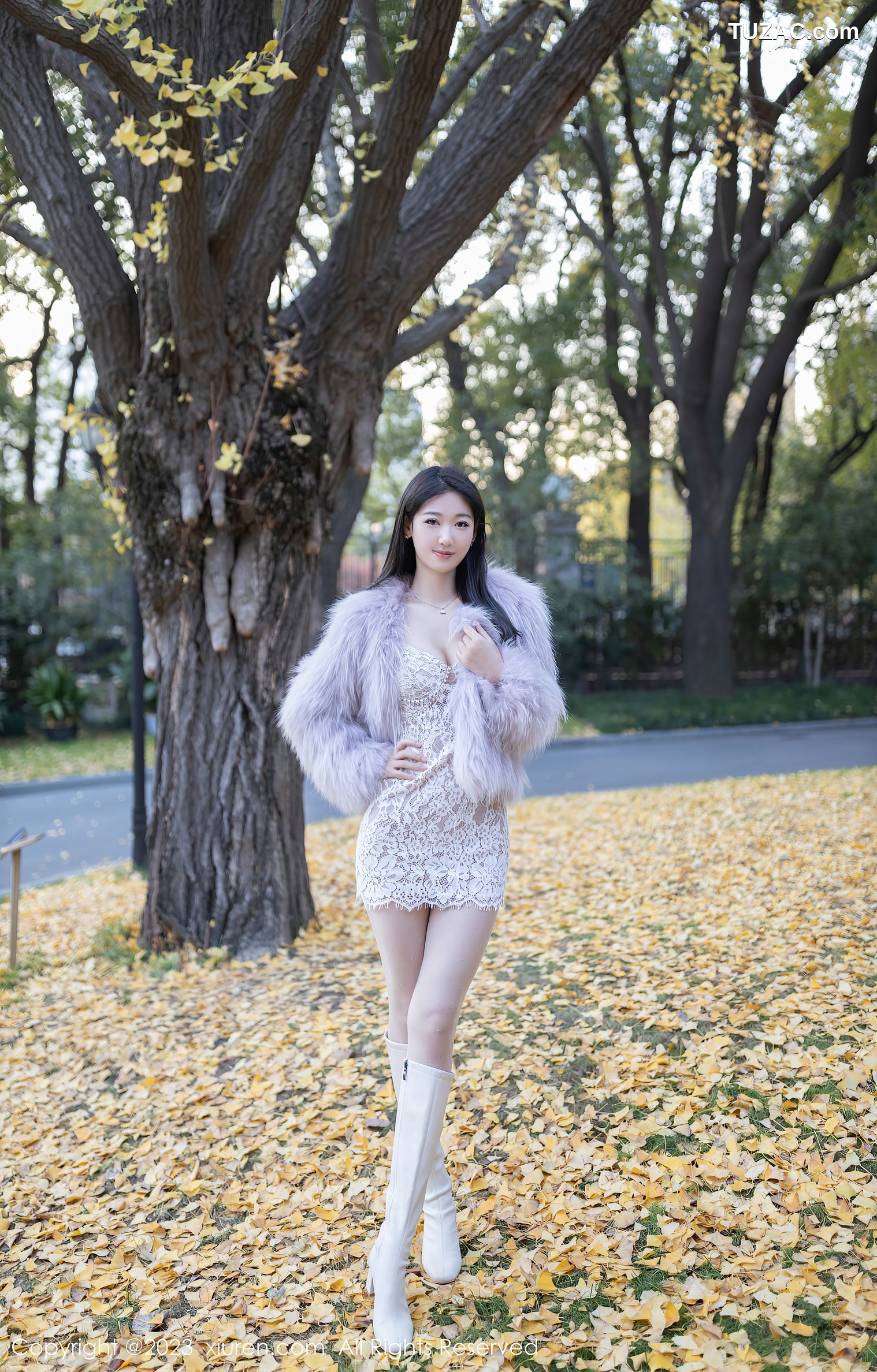 XiuRen秀人网-6331-唐安琪-白色蕾丝吊带裙白丝-2023.02.27