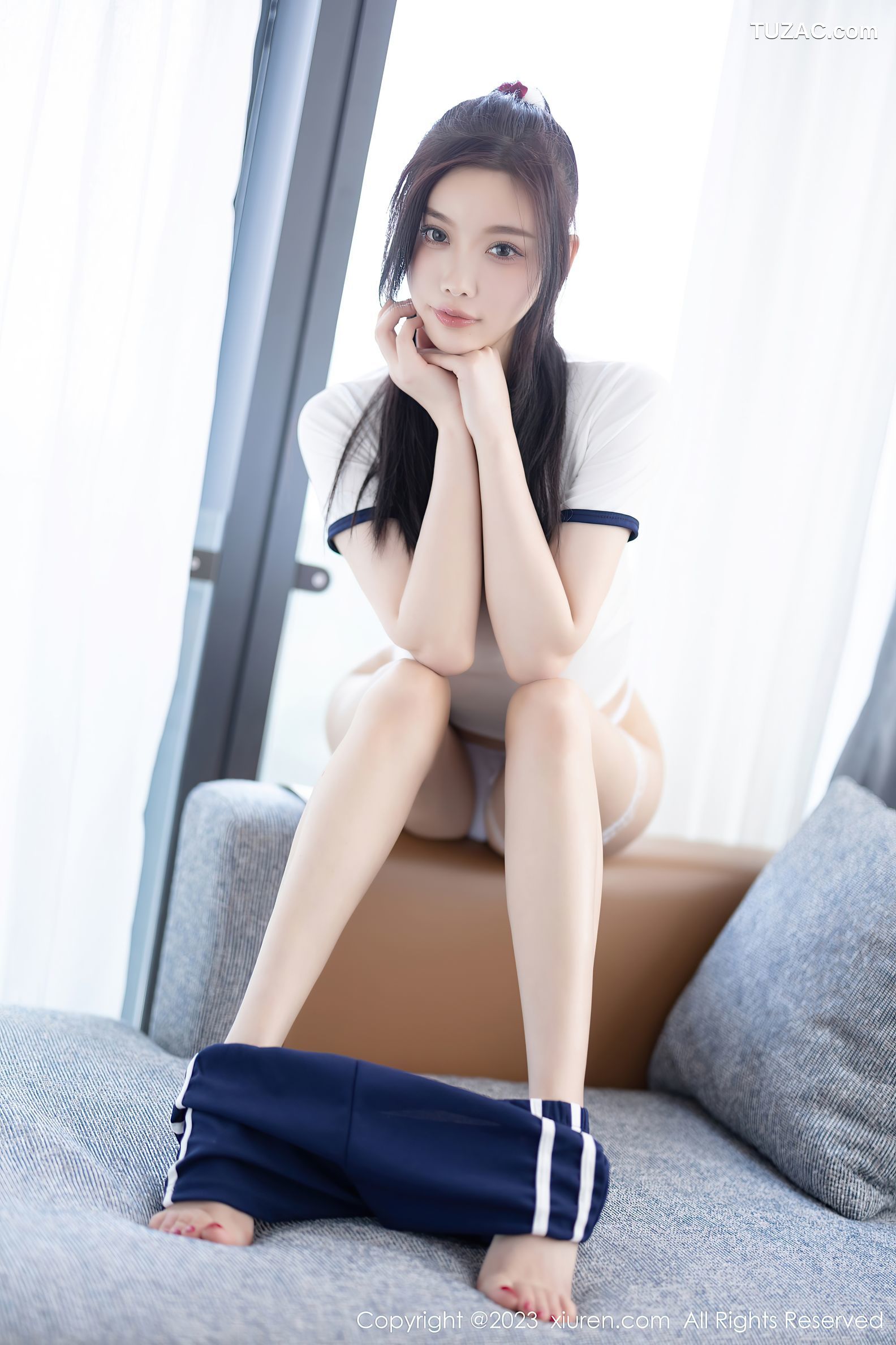 XiuRen秀人网-6337-杨晨晨Yome-白色收身衣蓝色短裤-2023.02.28