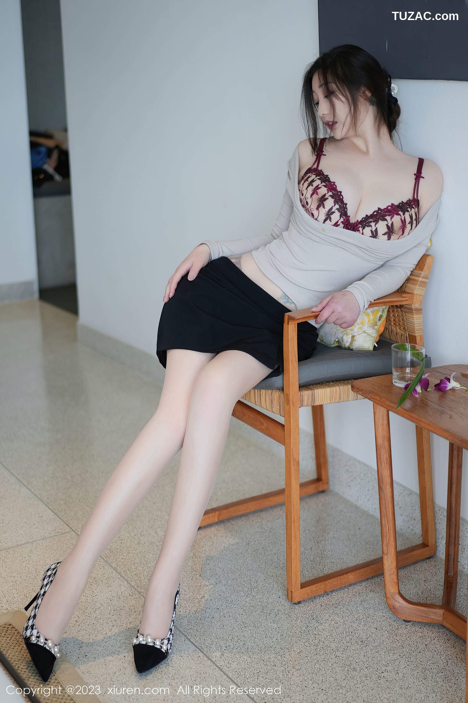 XiuRen秀人网-6351-妲己_Toxic-性感红色内衣原色丝袜-2023.03.02
