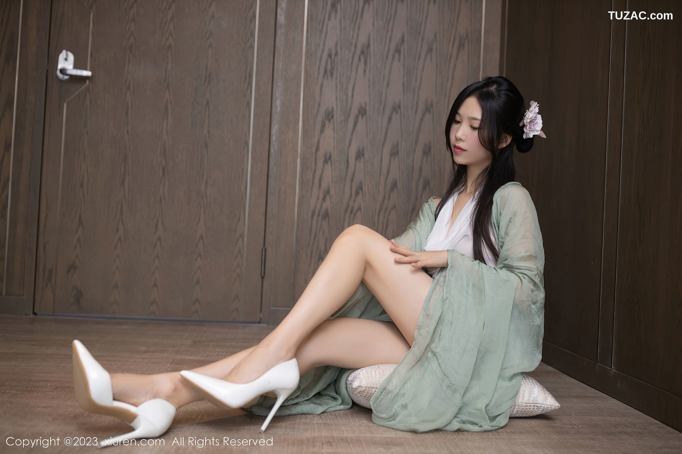 XiuRen秀人网-6420-利世-绿色古装服饰白色薄纱-2023.03.15