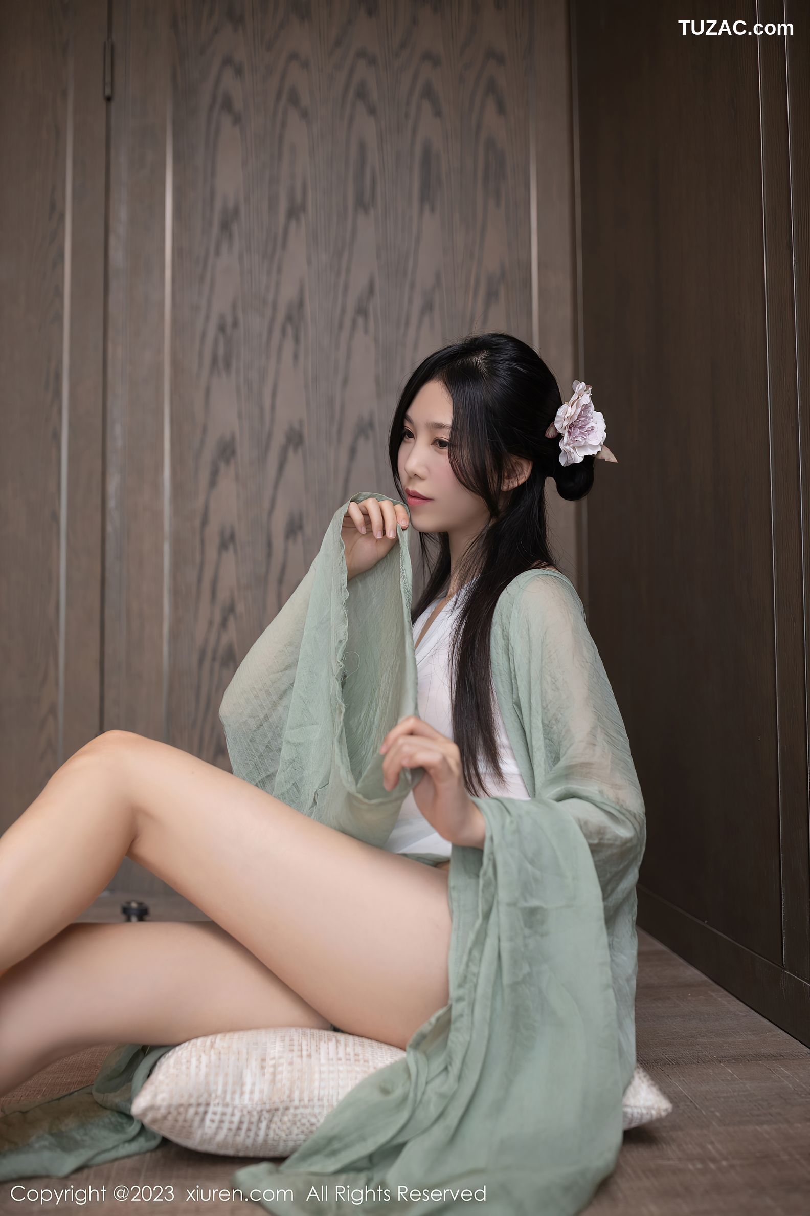 XiuRen秀人网-6420-利世-绿色古装服饰白色薄纱-2023.03.15